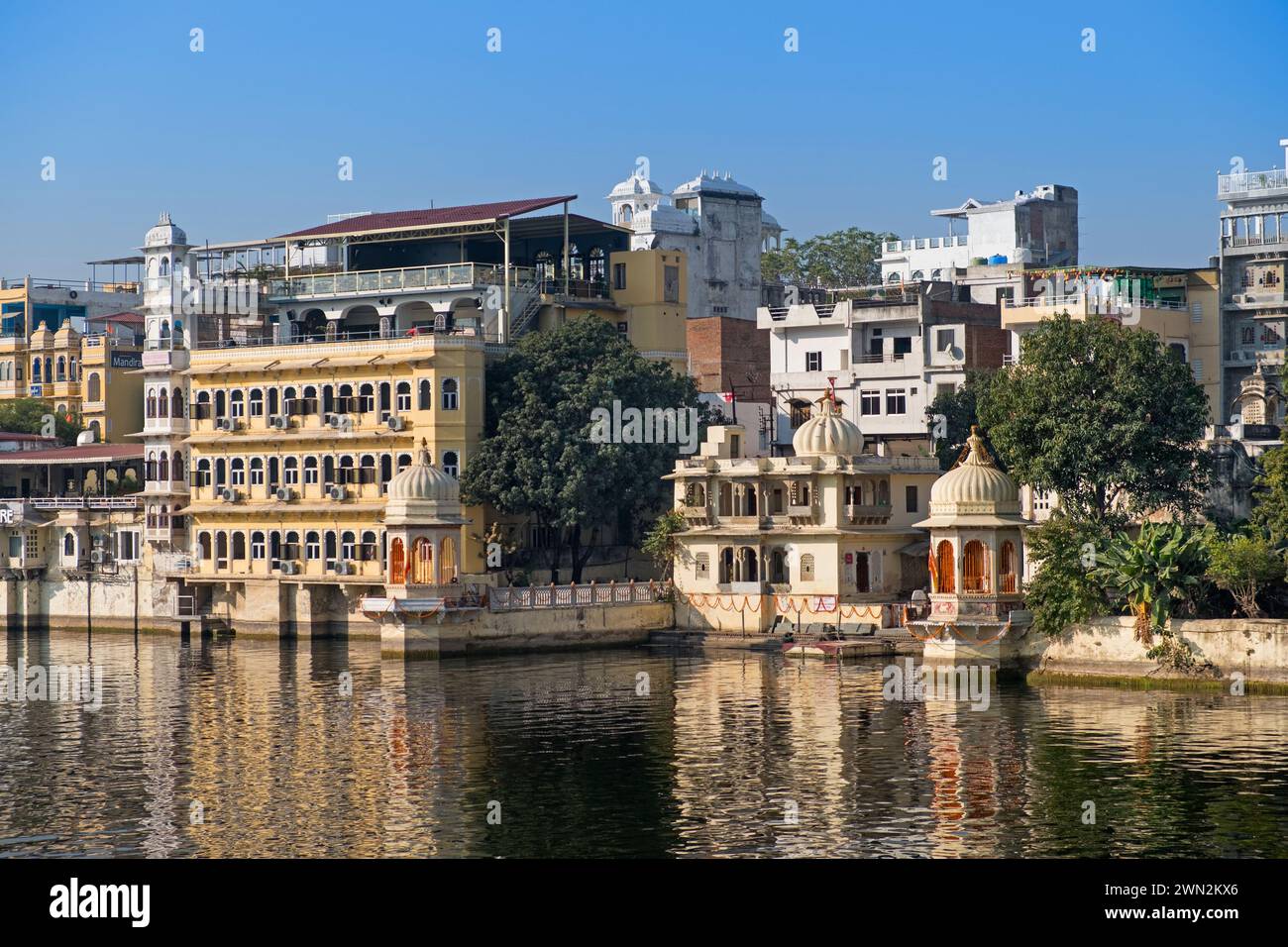 Hanuman Ghat Lake Pichola Udaipur Rajasthan Indien Stockfoto