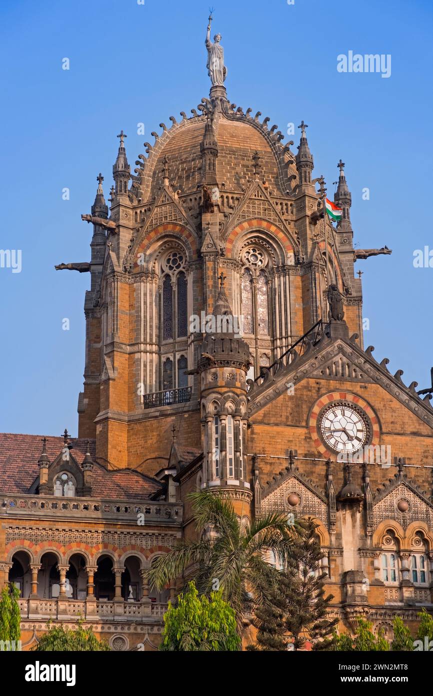 Chhatrapati Shivaji Terminus Bahnhof Victoria Terminus Mumbai Bombay Maharashtra Indien Stockfoto
