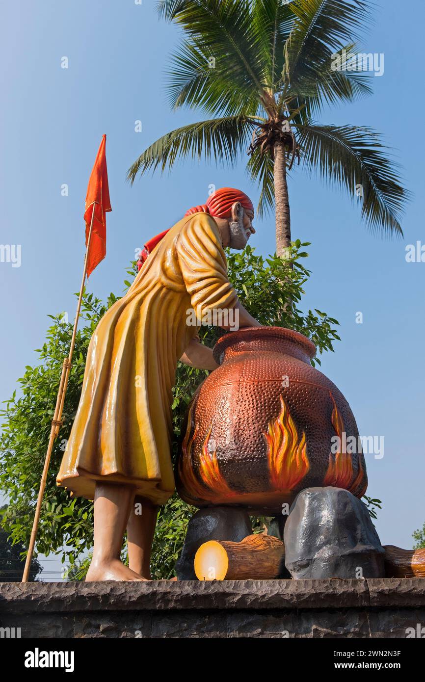 Sai Baba Statue Borim Tempel Ponda Goa Indien Stockfoto