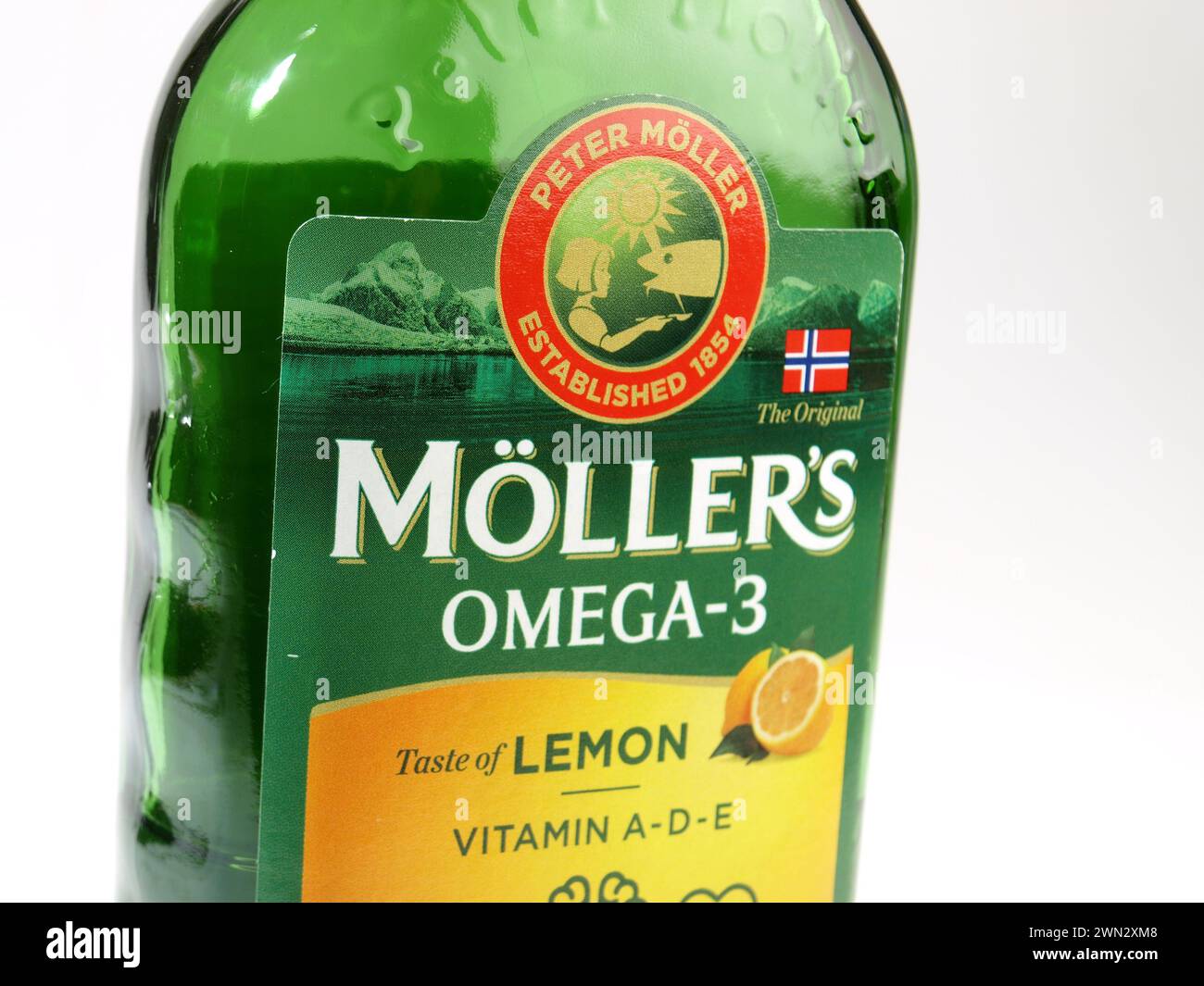 Möllers Omega-3, Logo und Symbol Stockfoto