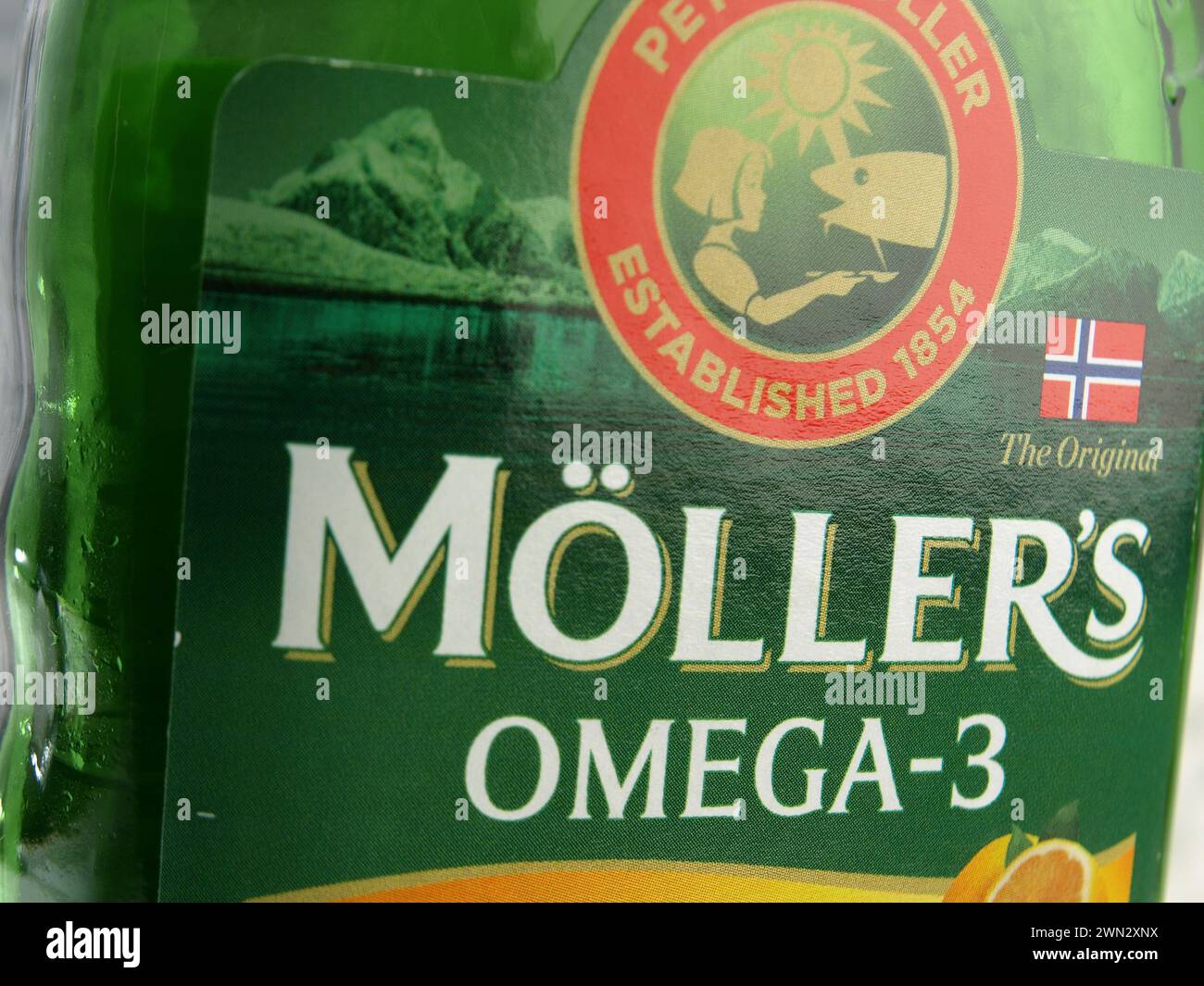 Möllers Omega-3, Logo und Symbol Stockfoto