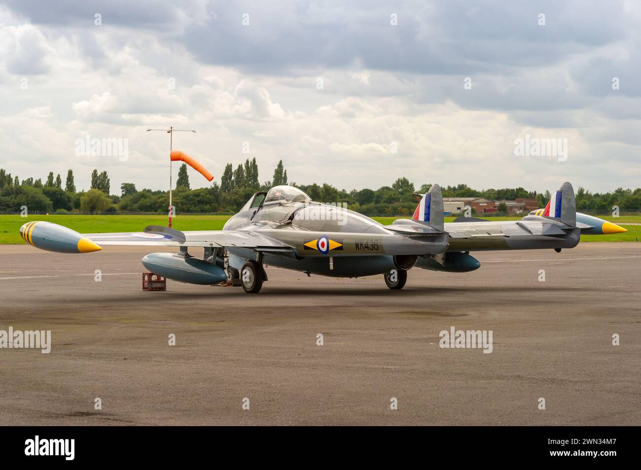 A de Havilland D.H. 112 Venom am Flughafen Coventry, Großbritannien Stockfoto