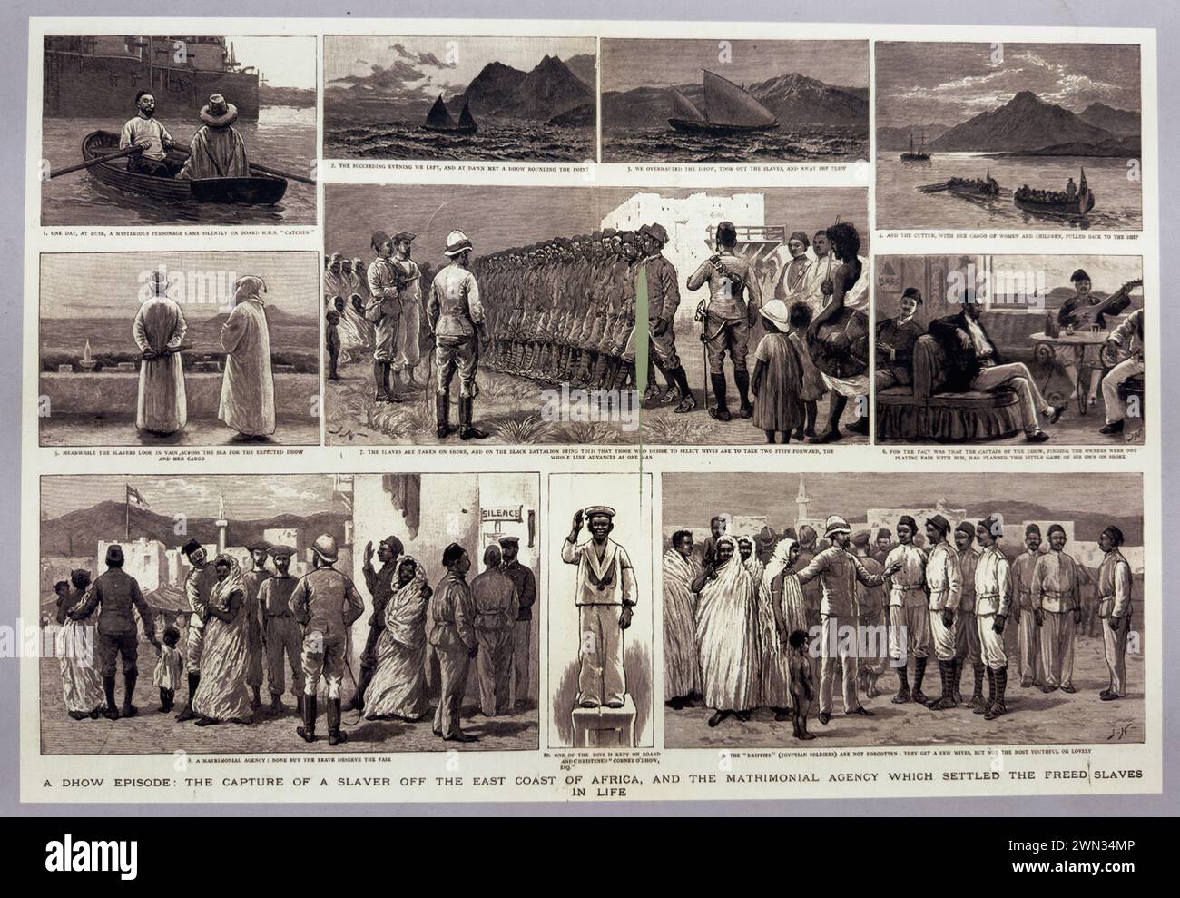 Bericht über die Gefangennahme des Sklaven, 1893, Sklaverei Museum, Steinstadt, Sansibar, Tansania Stockfoto