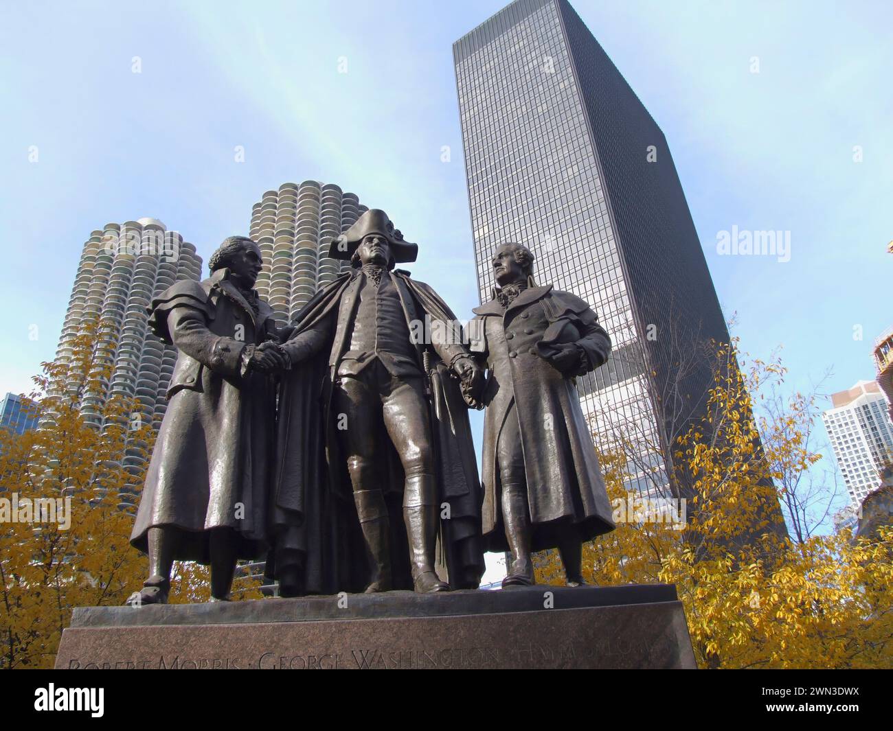 George Washington, The Heald Square Monument, Marina City, Chicago, Illinois, USA, 2006 Stockfoto