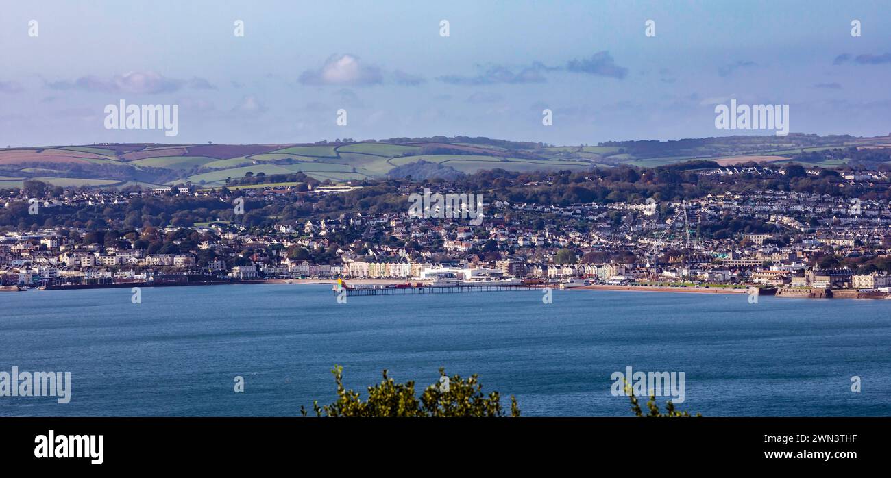 Panoramablick auf Paignton Holiday Resort Devon UK Stockfoto