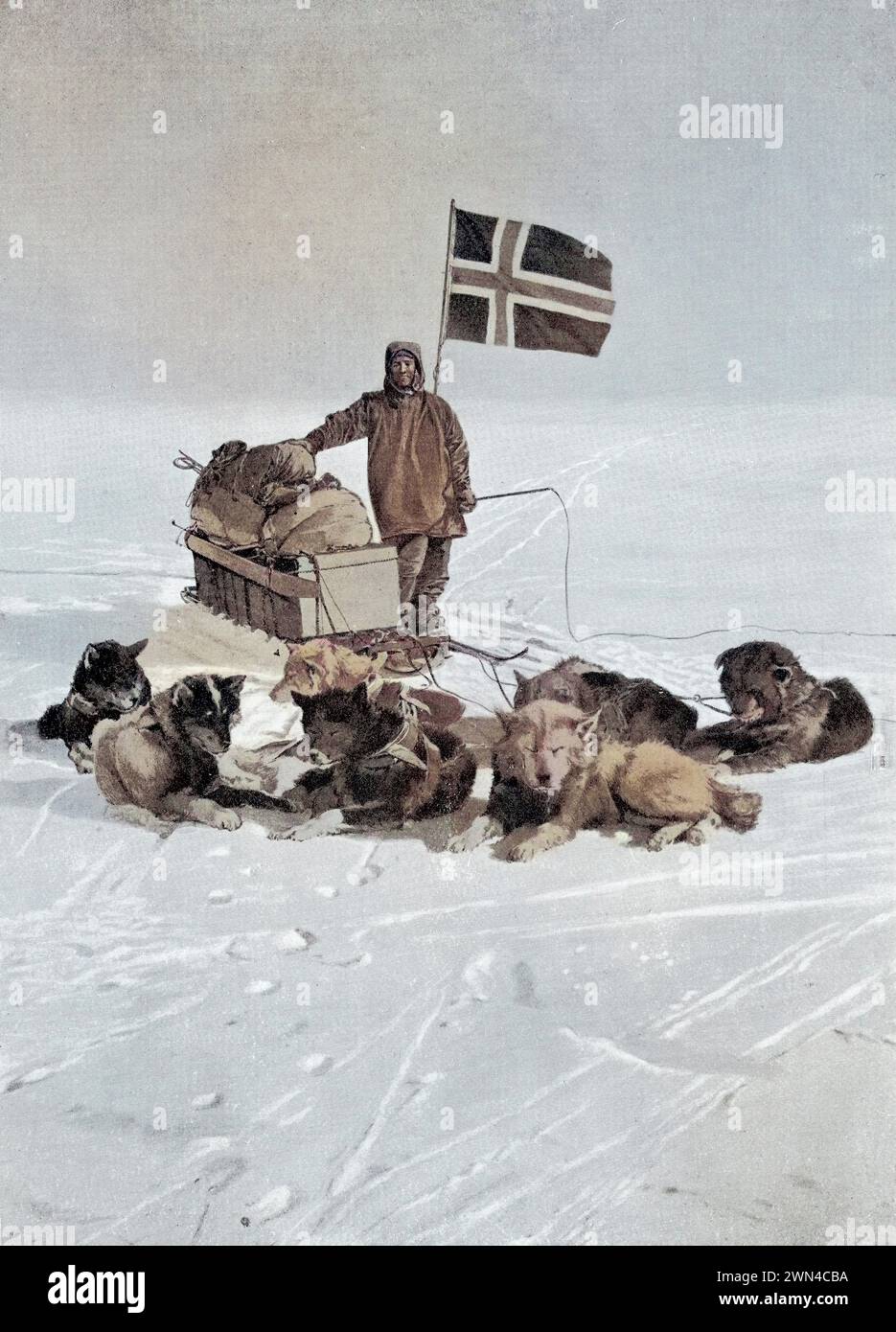 Kapitän Roald Engelbregt Gravning Amundsen 1872 bis 1928 am Südpol unter norwegischer Flagge norwegischer Entdecker der Polarregionen von der bo Stockfoto