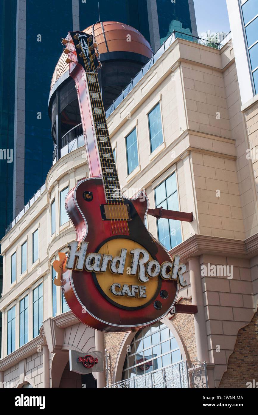 Hard Rock Cafe Gitarrenbeschilderung Stockfoto