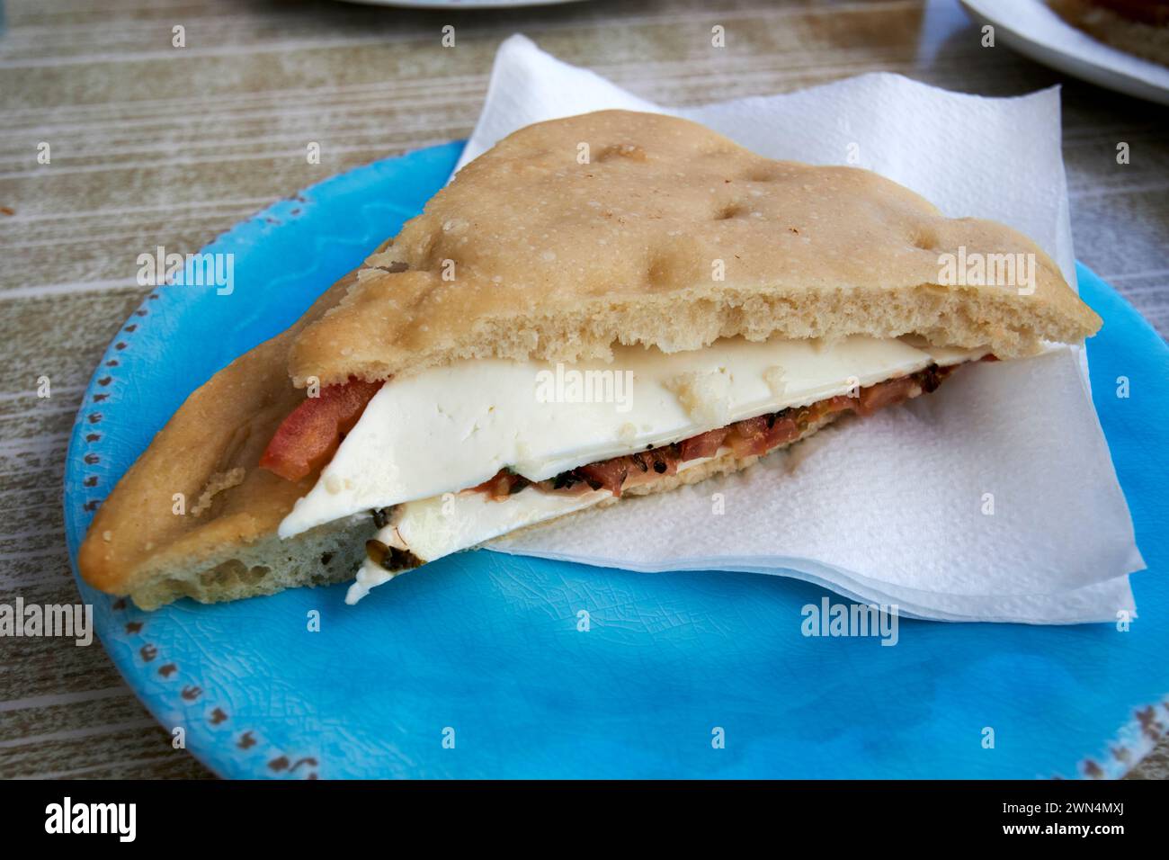Sandwich mit Käse und Tomaten Corralejo, fuerteventura, Kanarische Inseln, spanien Stockfoto