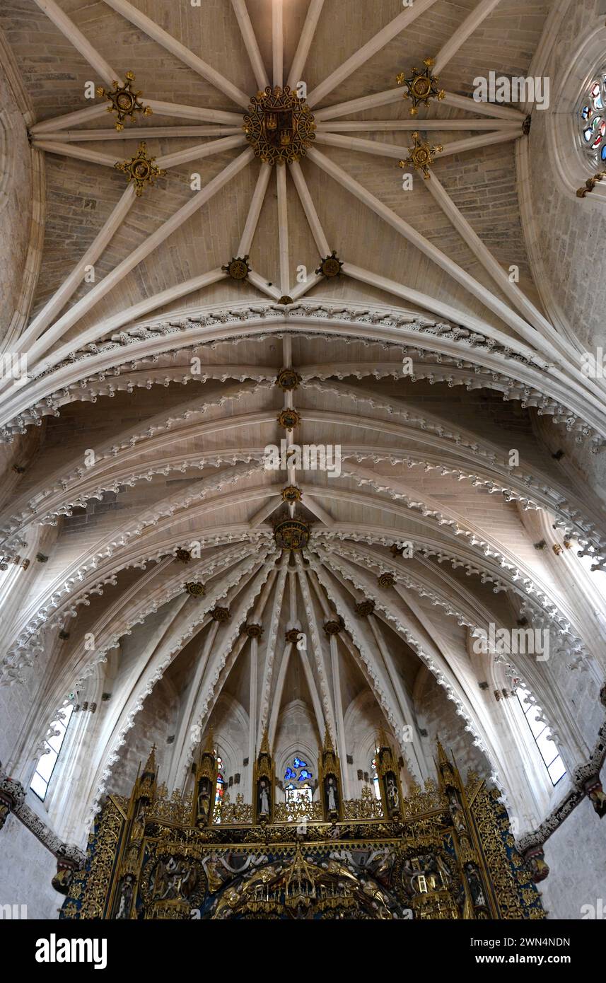 Cartuja de Santa Maria de Miraflores, gotisch 15. Jahrhundert. Burgos, Castilla y Leon, Spanien. Stockfoto