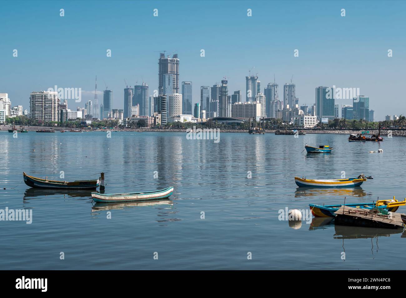 Skyline von Mumbai tagsüber, Maharashtra, Indien. Stockfoto