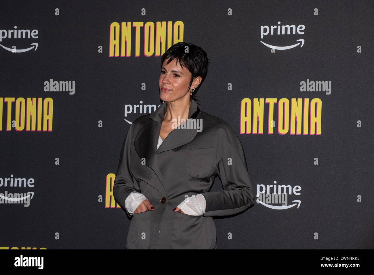 Rom, Italien. Februar 2024. Chiara Martegiani nimmt am 29. Februar 2024 am Fotogespräch zur Präsentation der Fernsehserie „Antonia“ in Rom Teil. (Foto: Vincenzo Nuzzolese/NurPhoto) Credit: NurPhoto SRL/Alamy Live News Stockfoto