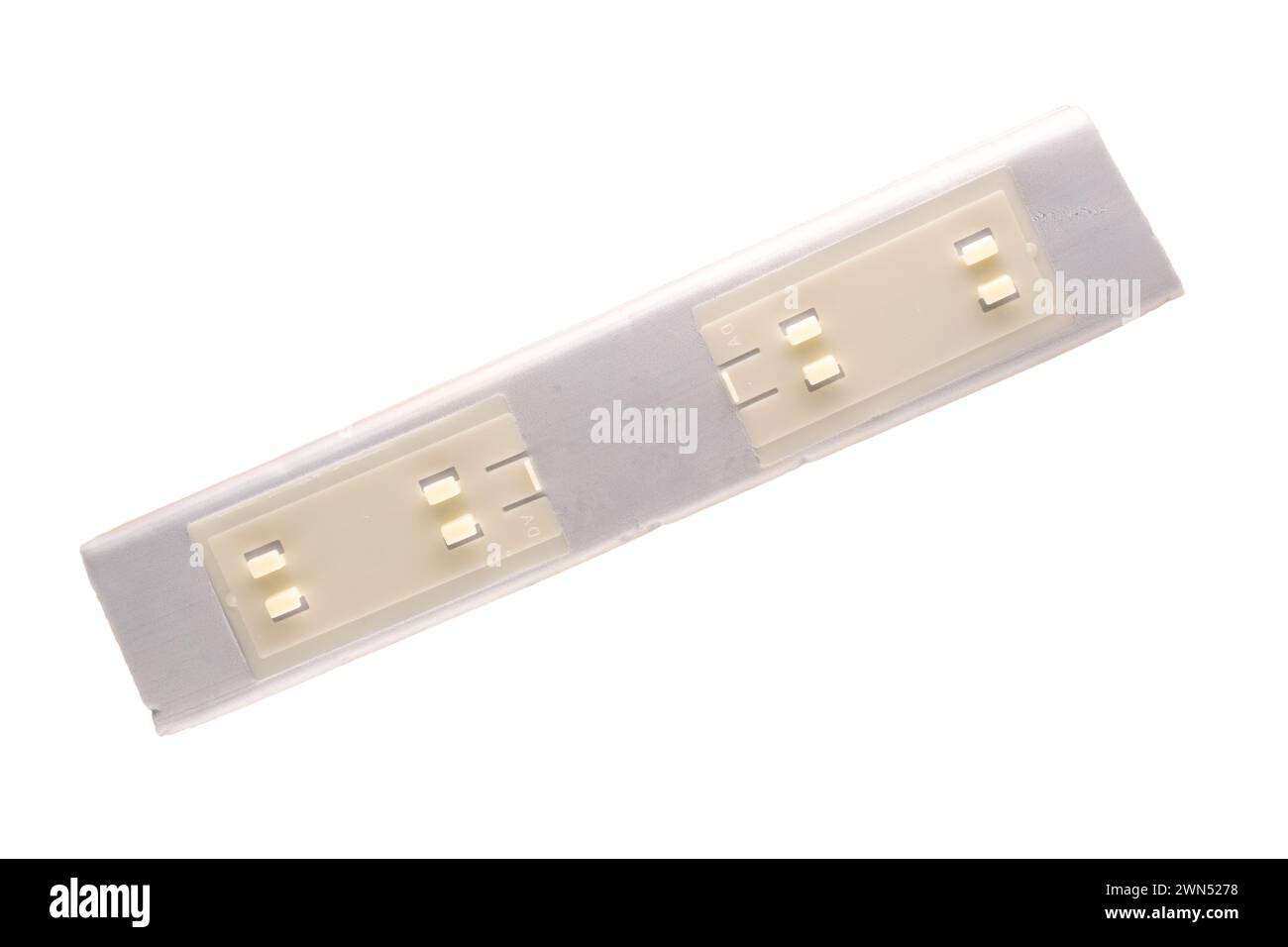 Nachfüllpackung für Feldwäsche, austauschbar, für Mopp, Makro, isoliert auf weißem Hintergrund, Draufsicht. Stockfoto