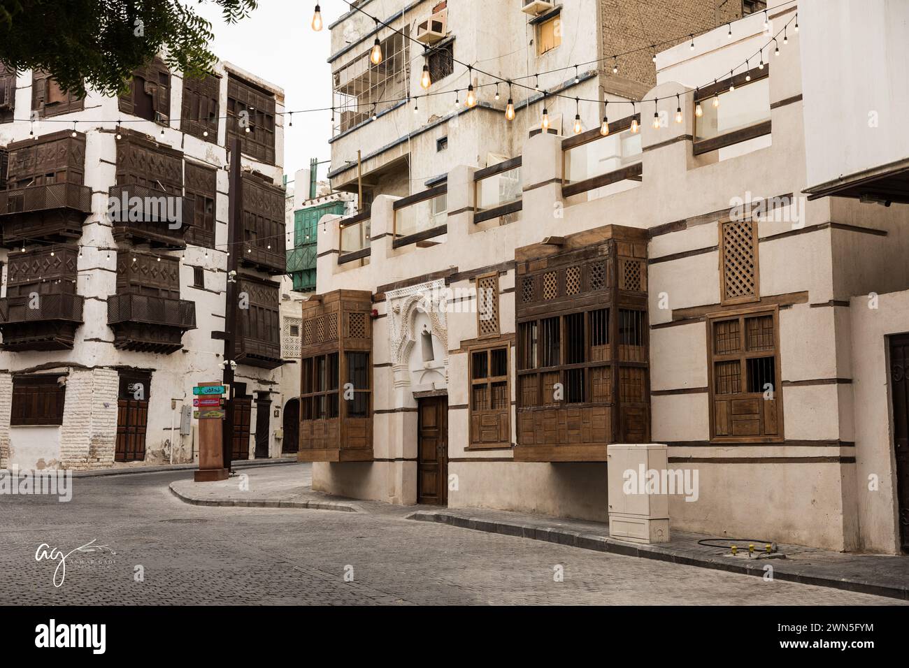 Historische alte Straßen in Jeddah - Albalad Stockfoto