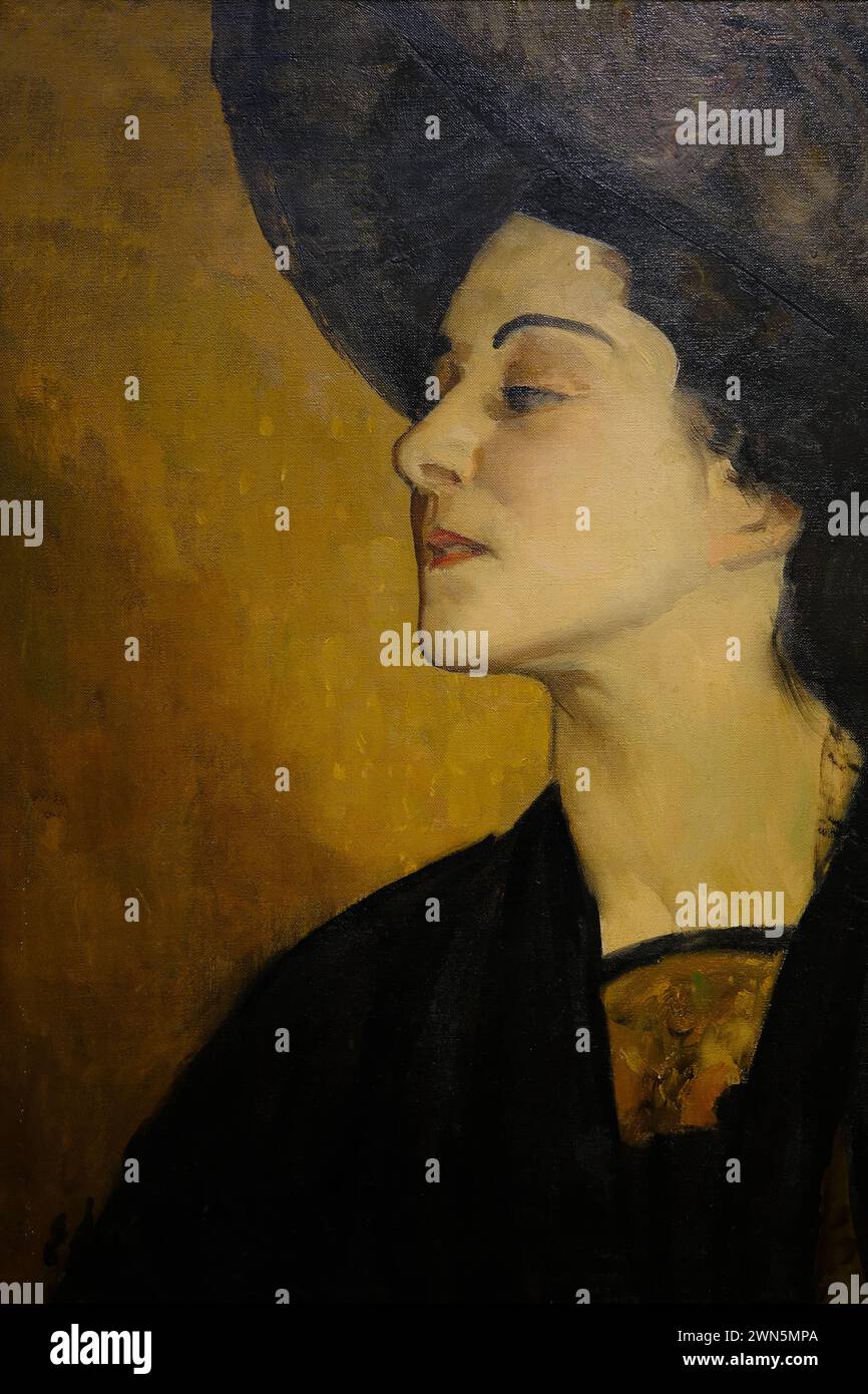 Das Porträt der russisch-amerikanischen Schauspielerin Alla Nazimova, gemalt vom amerikanischen Künstler Edward Emerson Simmons, wird in der National Portrait Gallery.Washington DC.USA gezeigt Stockfoto