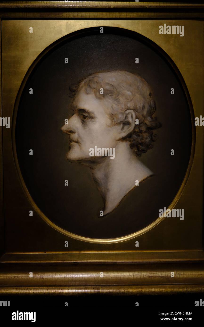 Thomas Jeffersons Porträt des amerikanischen Porträtkünstlers Charles Bird King nach Gilbert Stuart zeigt die National Portrait Gallery. Washington D.C. USA Stockfoto