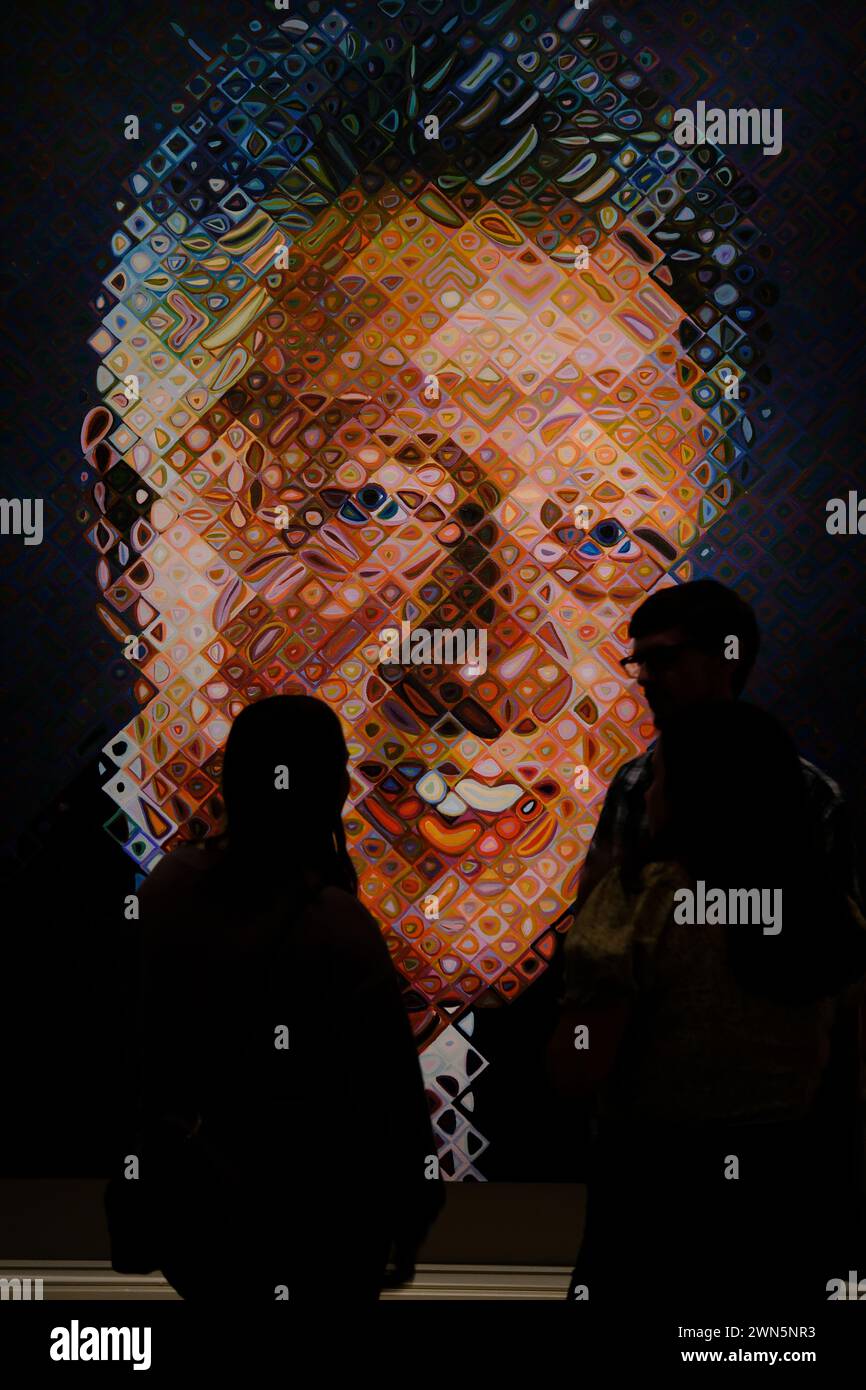 Bill Clintons Porträt in der Ausstellung „America's Presidents“ in der National Portrait Gallery, Washington DC.USA Stockfoto