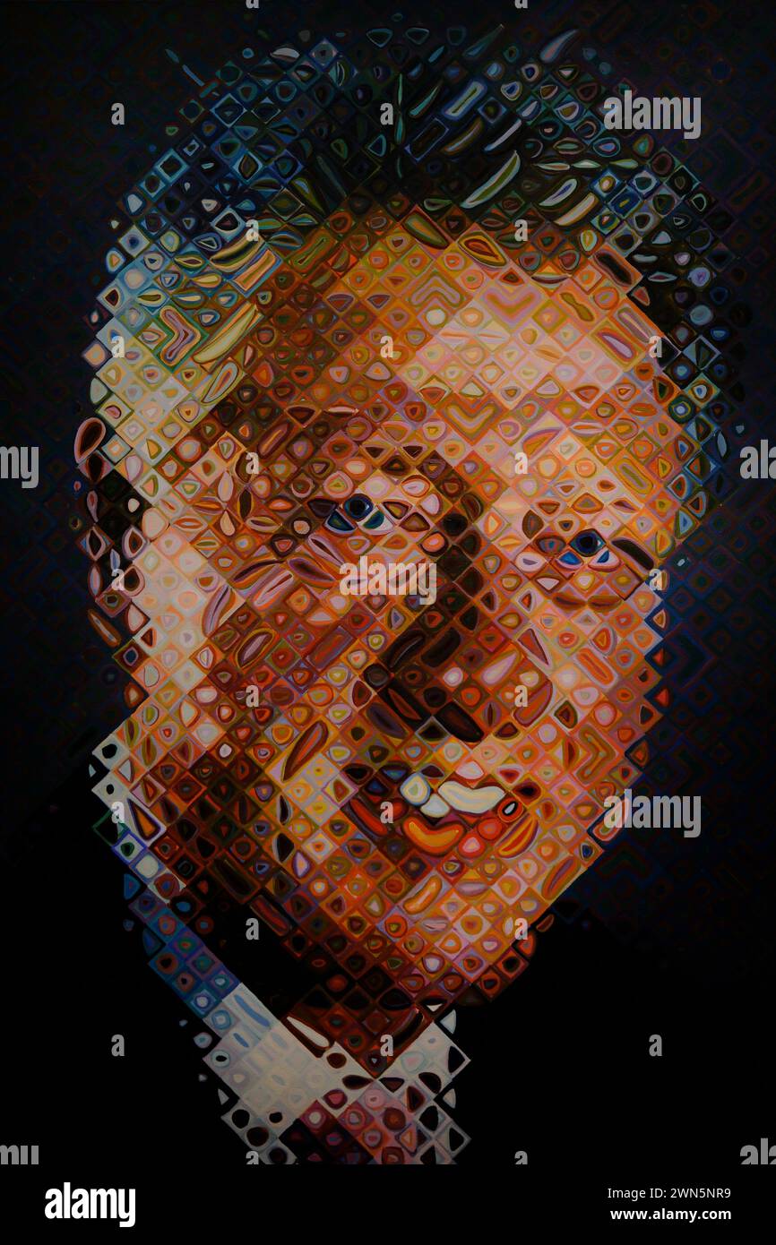 Bill Clintons Porträt in der Ausstellung „America's Presidents“ in der National Portrait Gallery, Washington DC.USA Stockfoto