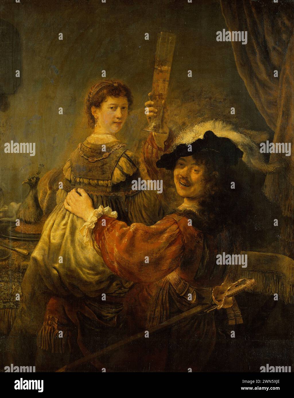 Rembrandt - Rembrandt und Saskia im Gleichnis vom verlorenen Sohn (1635c.) Stockfoto
