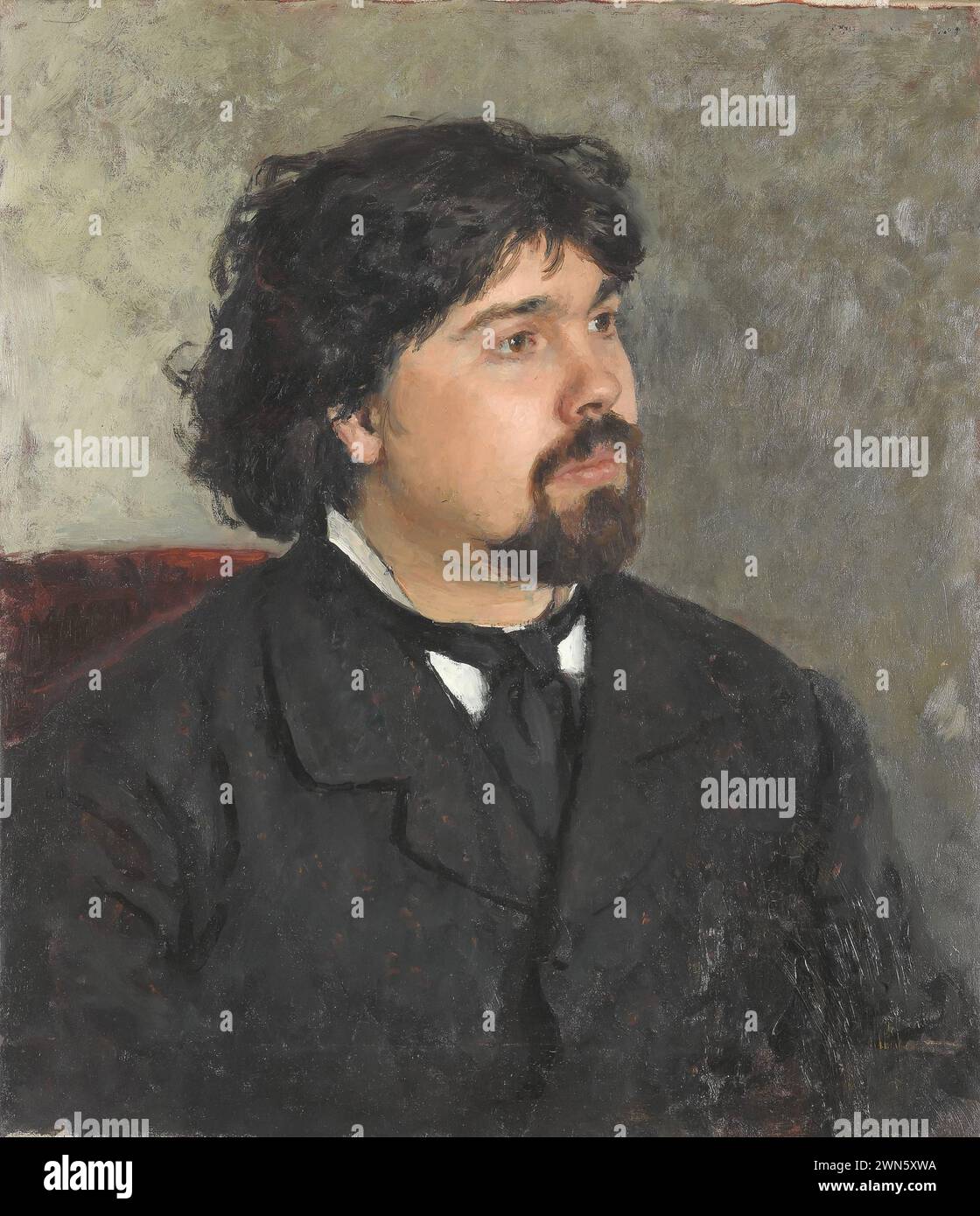 Repin Il'ja Efimovič - Porträt des Malers Wassili Iwanowitsch Surikov (1877) Stockfoto