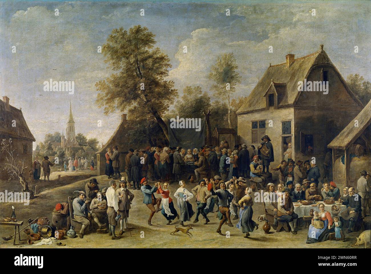 Teniers David il giovane - Fiesta campestre (1647) Stockfoto