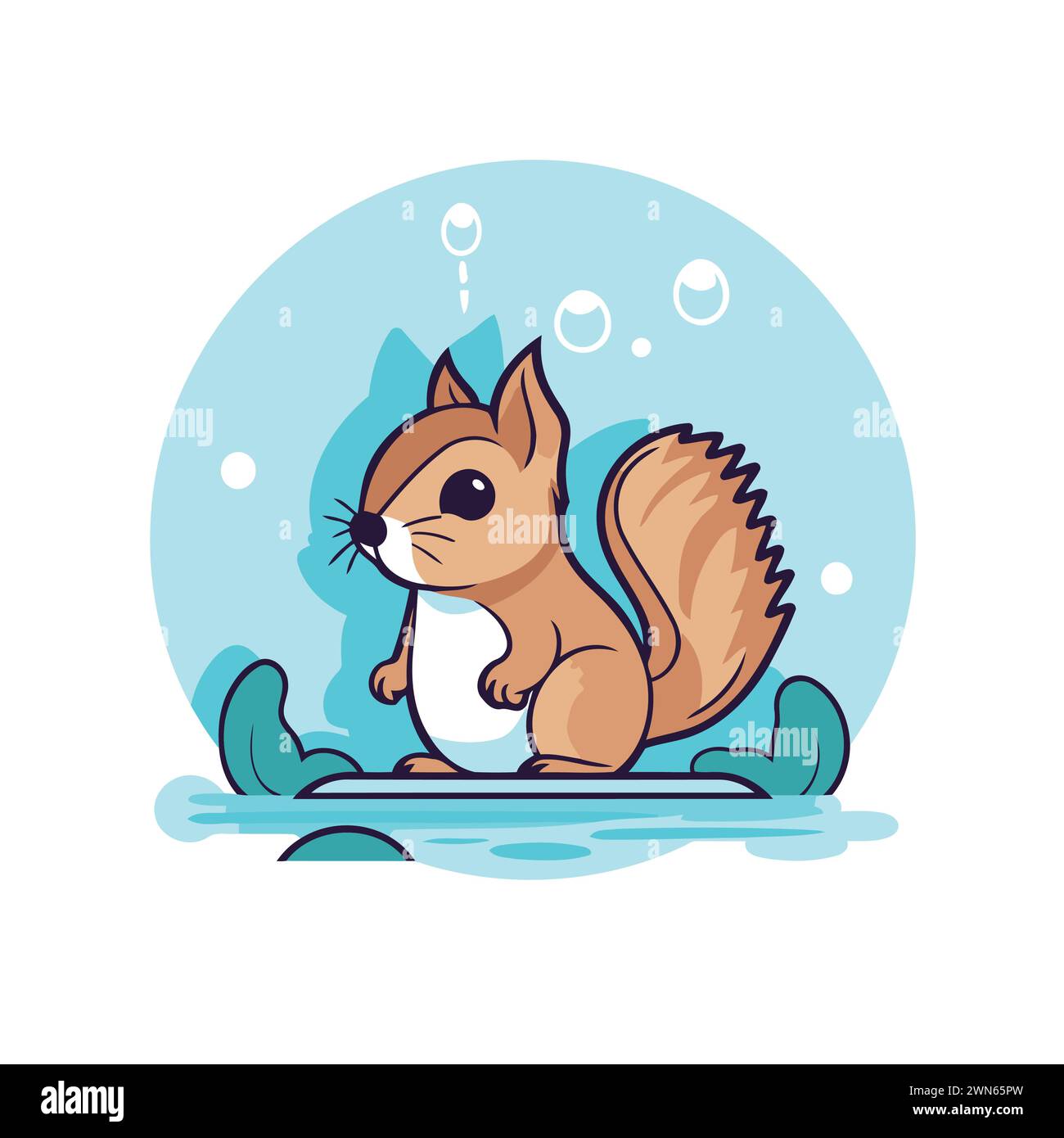 Eichhörnchen Zeichentrickfigur. Vektor-Illustration eines süßen kleinen Chipmunks. Stock Vektor