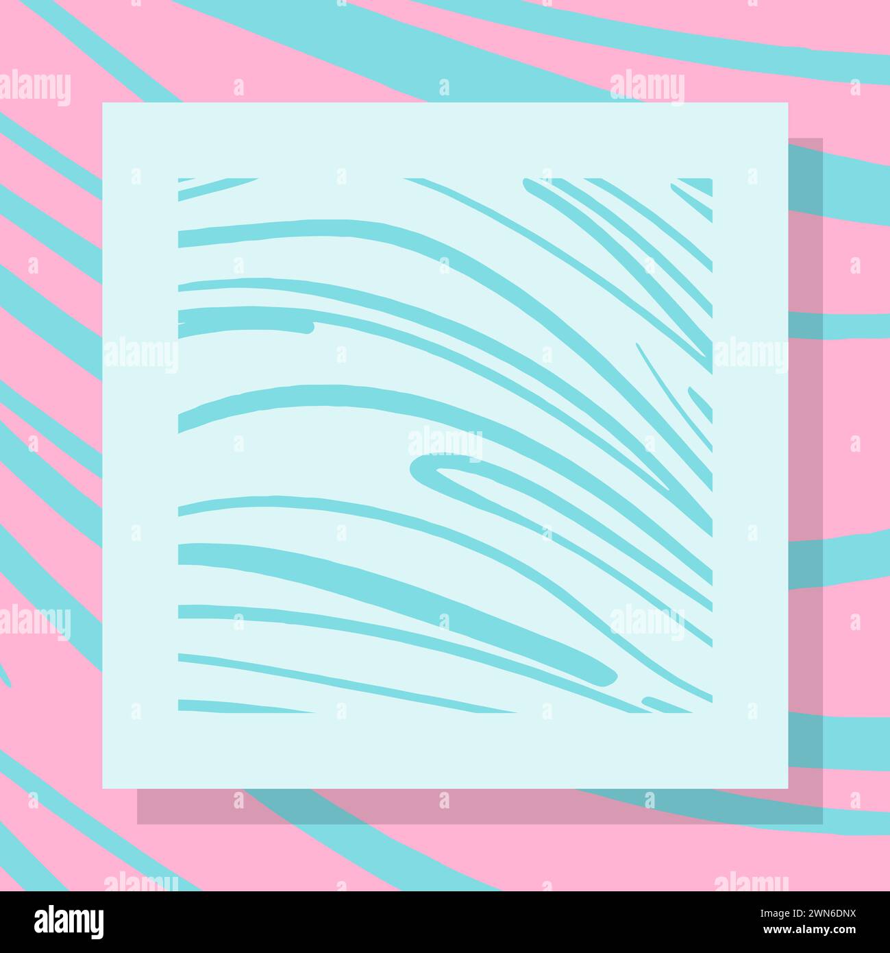 Farbenfroher Hintergrund mit wirbelnden Wellen. Fließender Hintergrund mit Wellenformen in Rosa, Lila und Blau. Hintergrund für Ihre Präsentation. Welle. Abstr Stockfoto