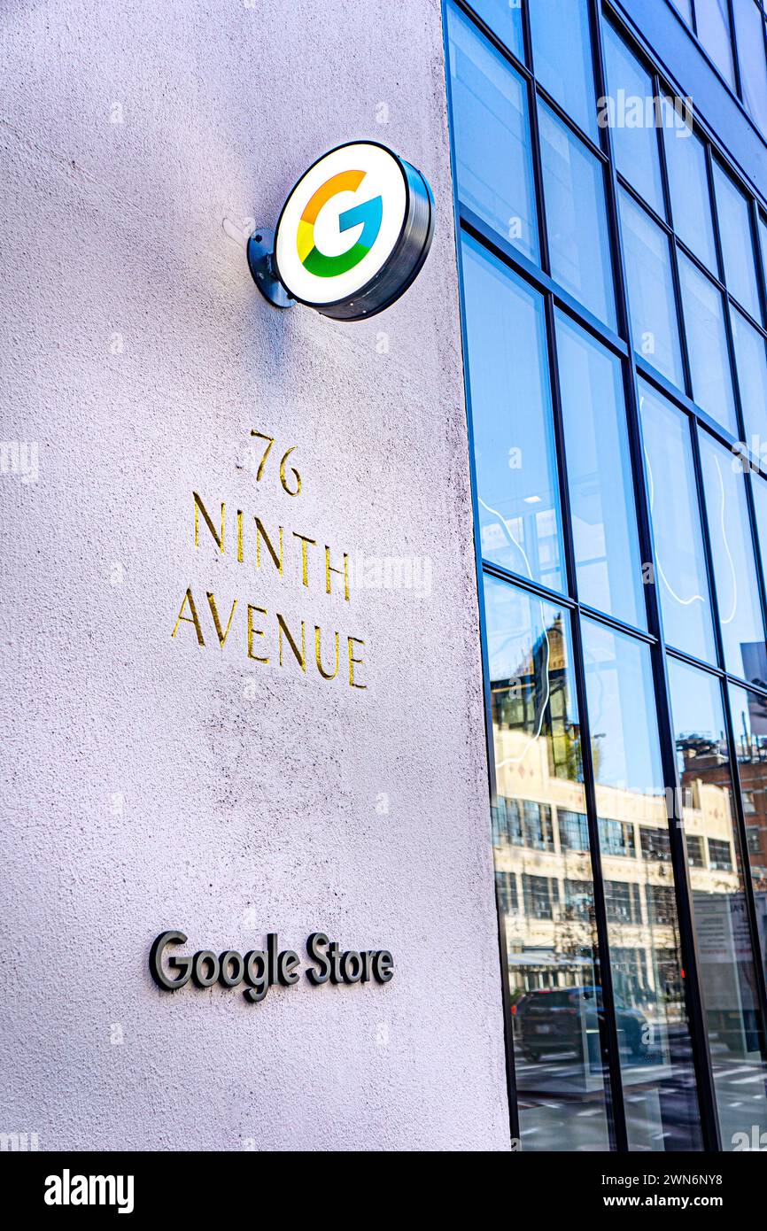 Google Store, 76 Ninth Avenue, New York City, New York, USA Stockfoto