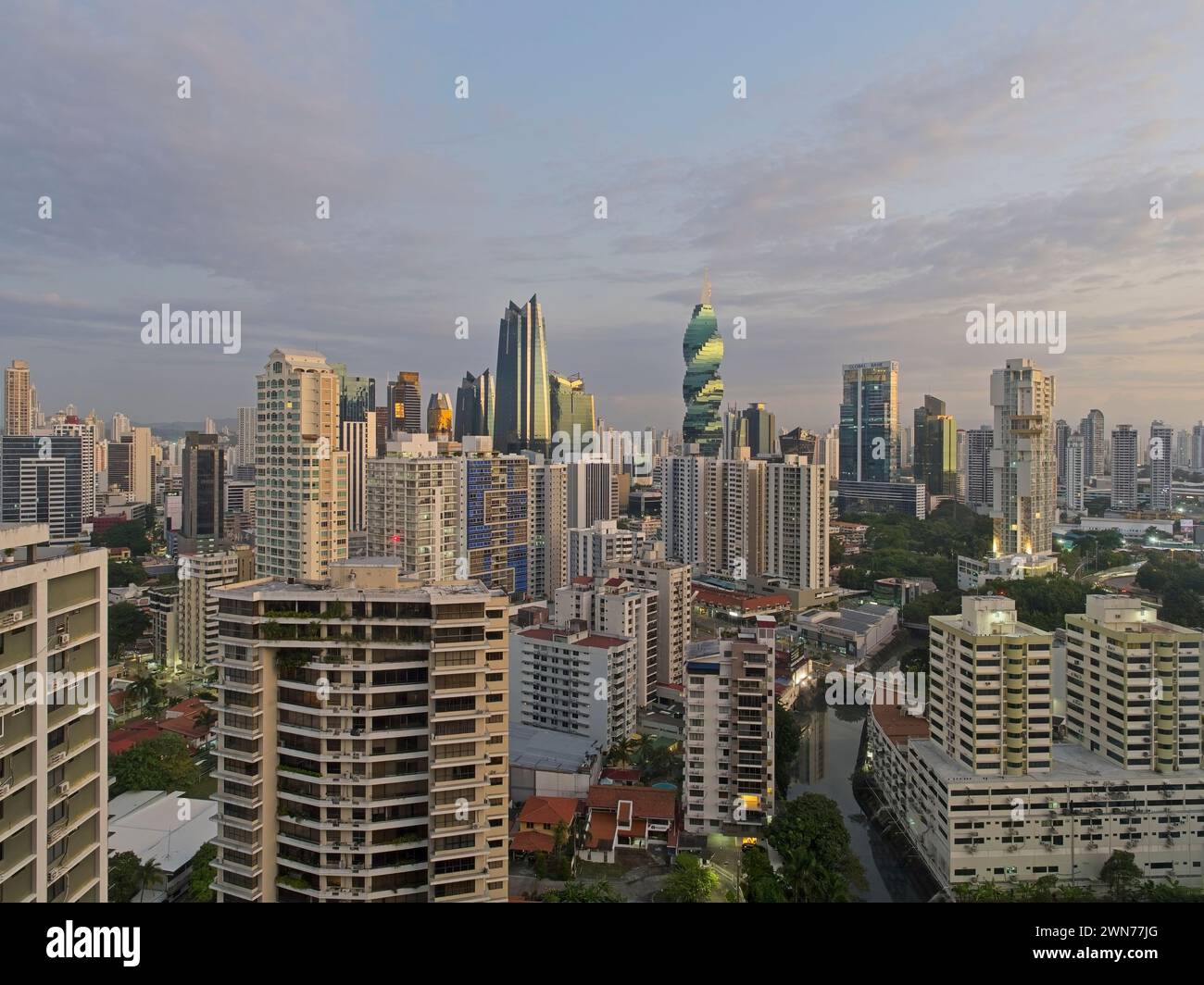 Panama City, Panama Downtown Skyline Stockfoto