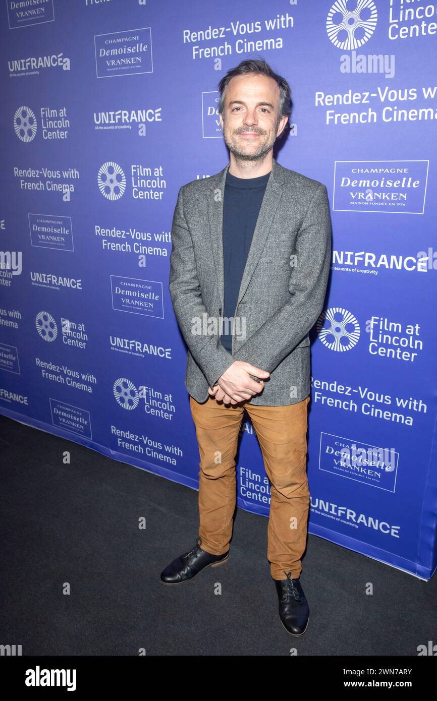 New York, Usa. Februar 2024. NEW YORK, NEW YORK – 29. FEBRUAR: Pierre Guyard besucht am 29. Februar 2024 den 29. Rendez-Vous mit French Cinema Showcase Opening Night im Walter Reade Theater in New York City. Quelle: Ron Adar/Alamy Live News Stockfoto