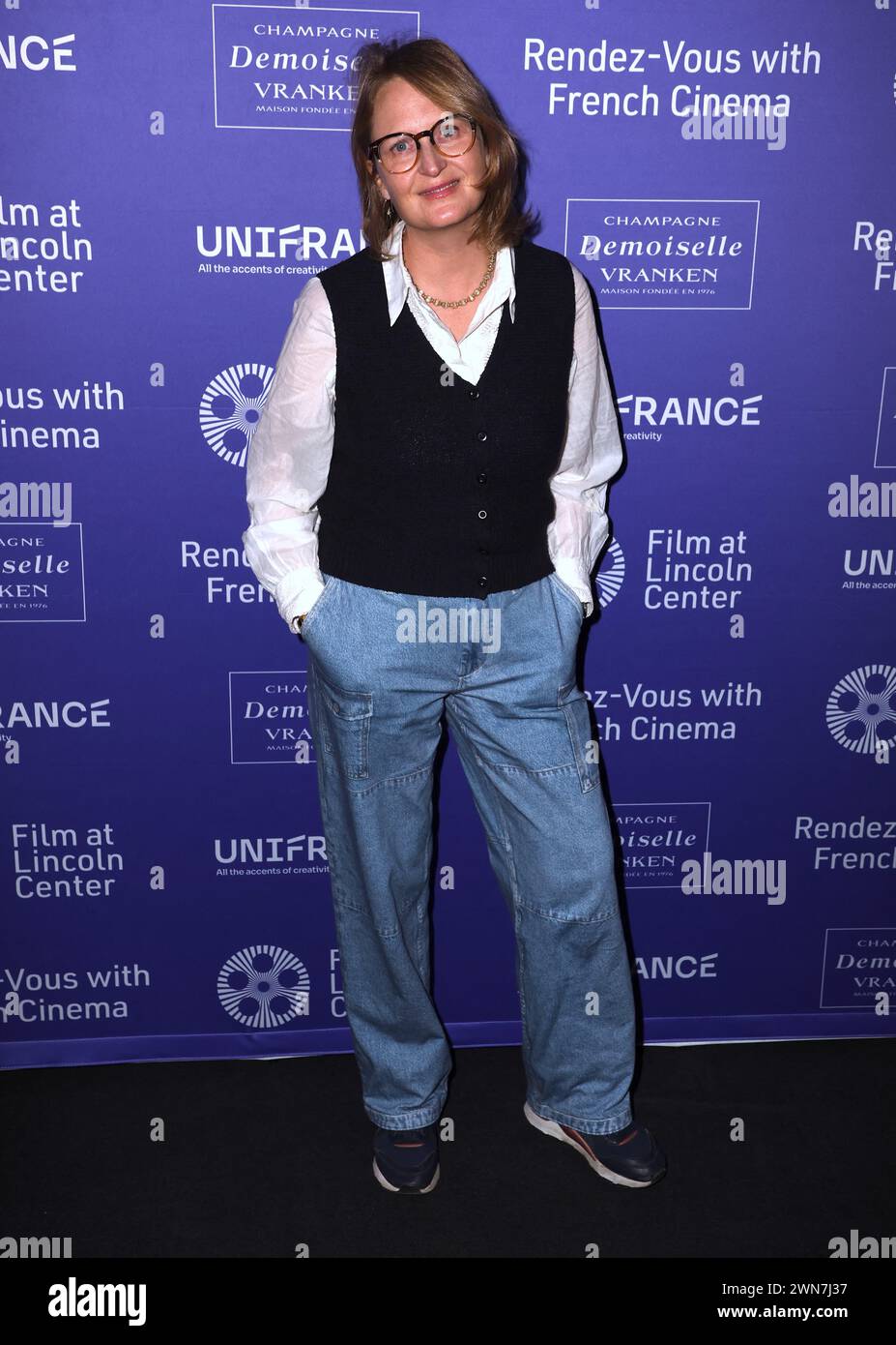 New York City, Usa. Februar 2024. Anna Novion nimmt am 29. Februar 2024 an der Eröffnungsnacht von Rendez Vous mit French Cinema im Walter Reade Theater in New York City, NY, USA Teil. Foto: Charles Guerin/ABACAPRESS.COM Credit: Abaca Press/Alamy Live News Stockfoto