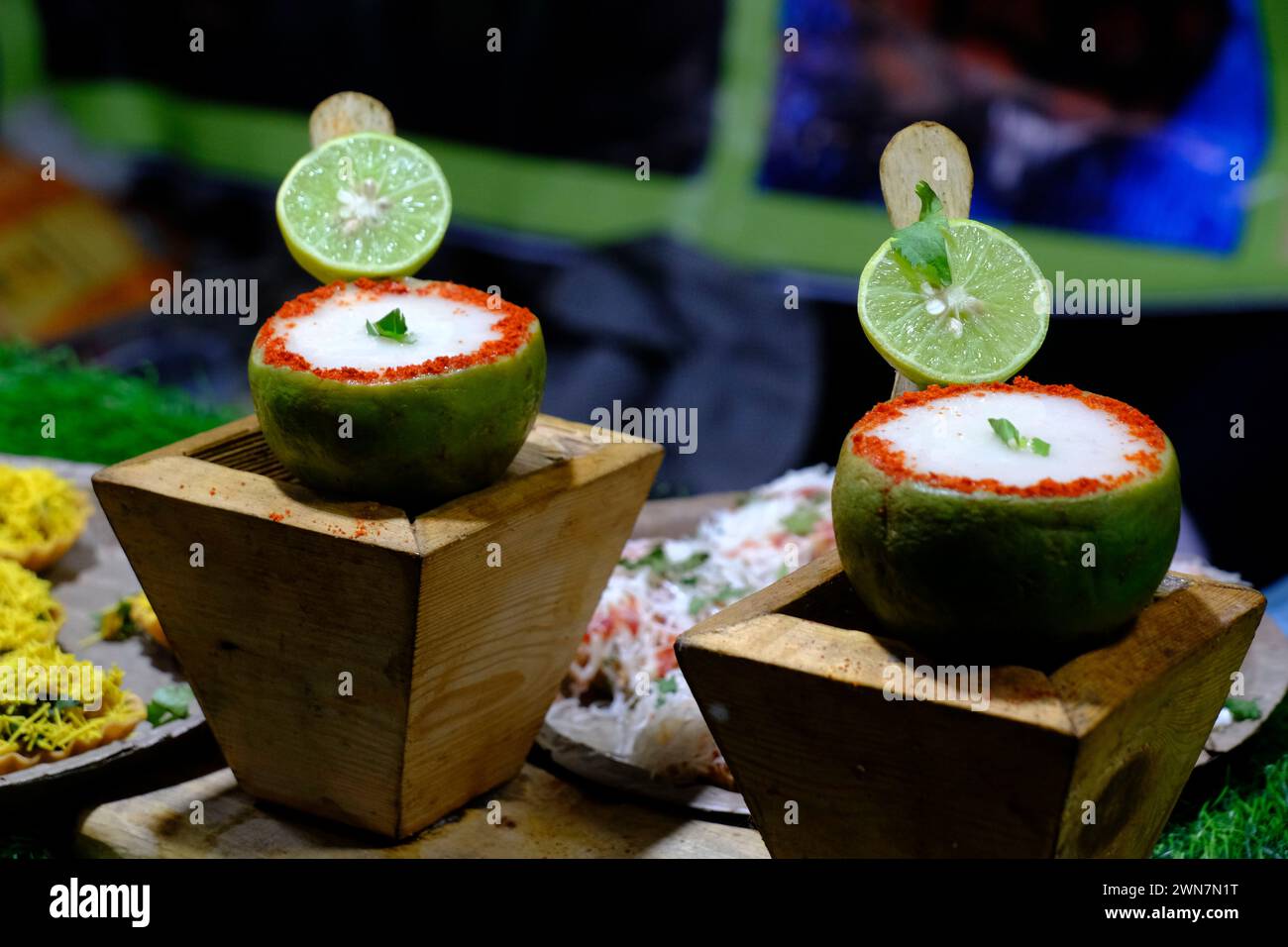 Indore Sarafa Basar, Indiens Hauptstadt von Midnight Food, Madhya Pradesh, Taste of India. Stockfoto