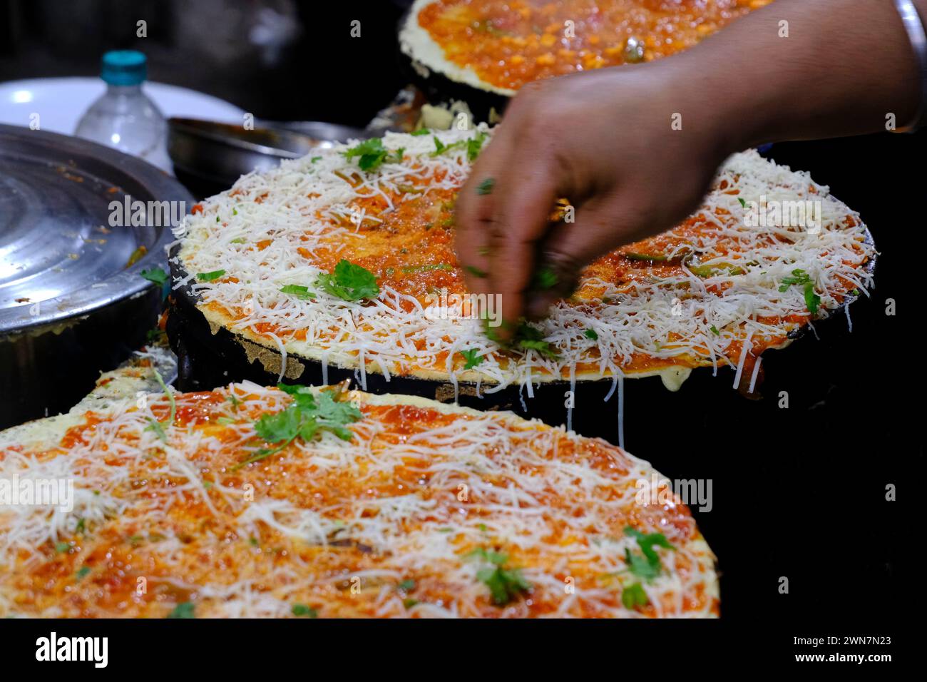 Indore Sarafa Basar, Indiens Hauptstadt von Midnight Food, Madhya Pradesh, Taste of India. Stockfoto