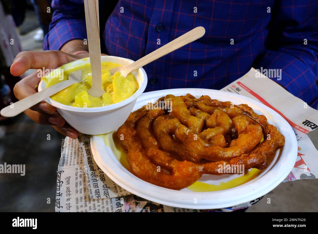 Indore Sarafa Basar, Indiens Hauptstadt von Midnight Food, Madhya Pradesh, Taste of India. Stockfoto