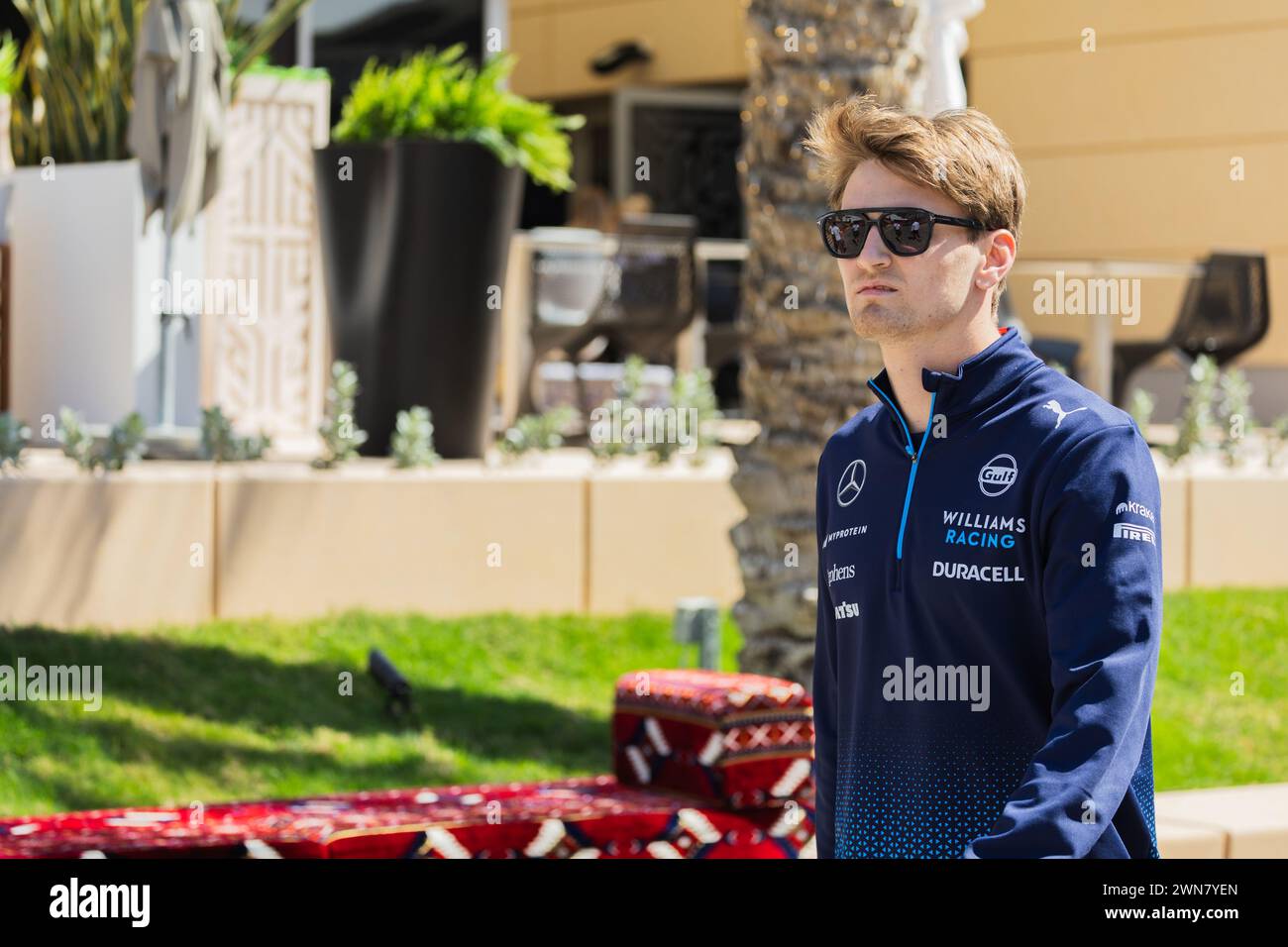 MANAMA, BAHRAIN, Bahrain International Circuit, 29.Feb.2024: Logan Sargeant aus den USA und Williams Racing während des Formel-1-Grand Prix von Bahrain Stockfoto