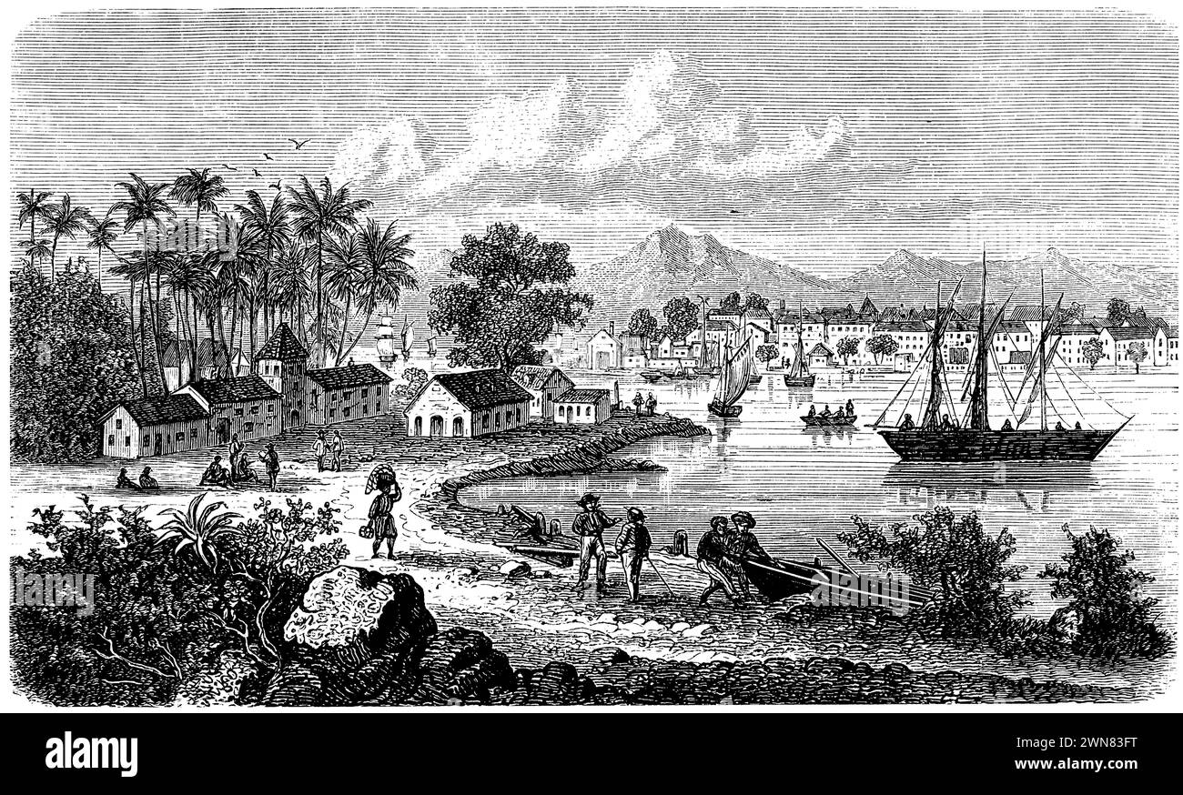 Pointe à Pitre on Guadeloupe, , (Enzyklopädie, 1893), Pointe à Pitre auf Guadeloupe, Pointe à Pitre en Guadeloupe Stockfoto