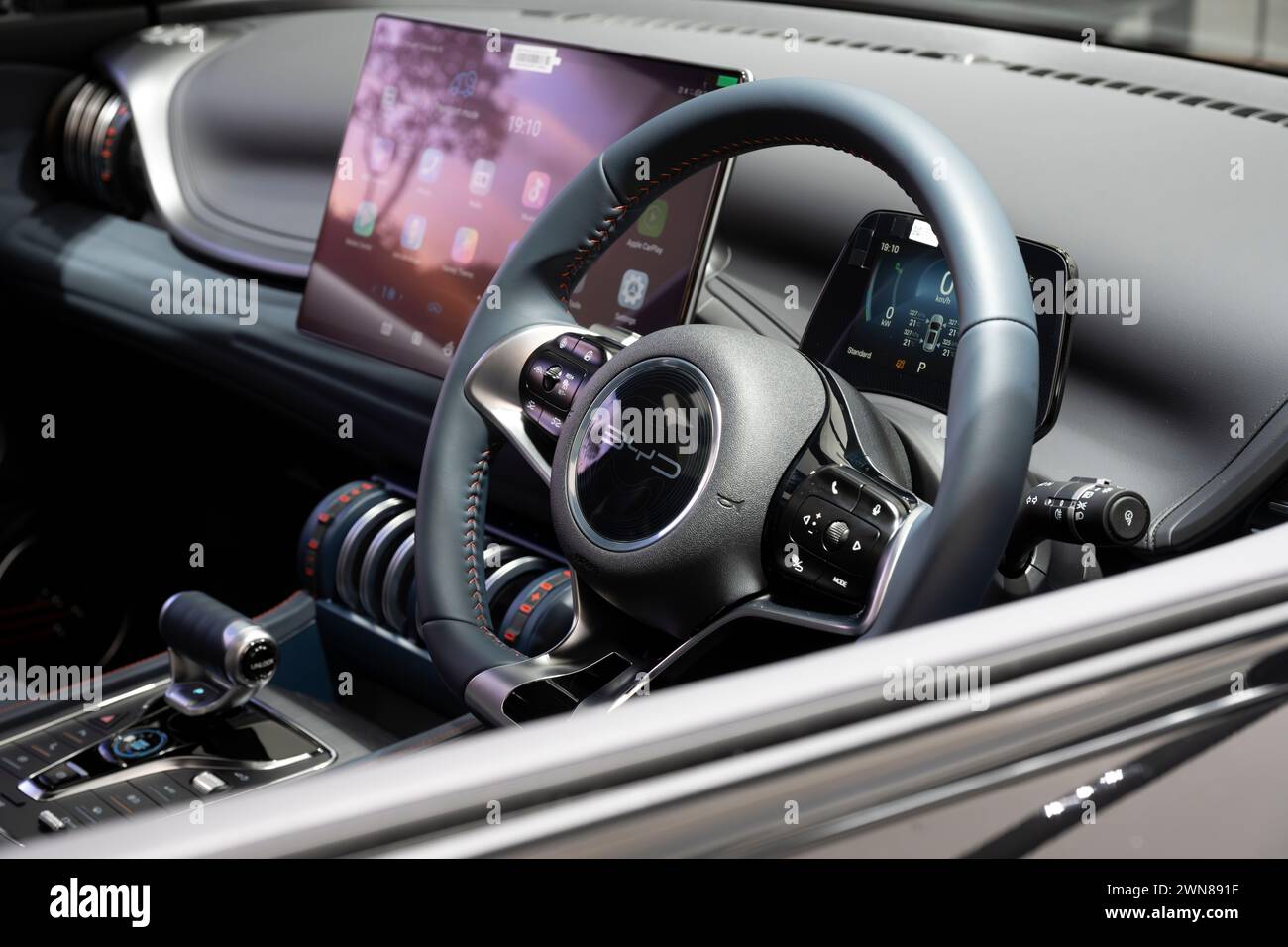 BYD Car Showroom, Hongkong, China. Stockfoto