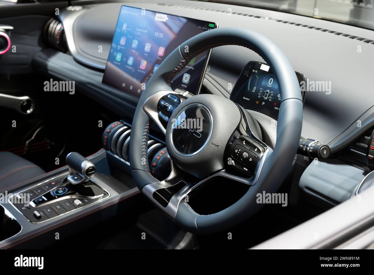 BYD Car Showroom, Hongkong, China. Stockfoto