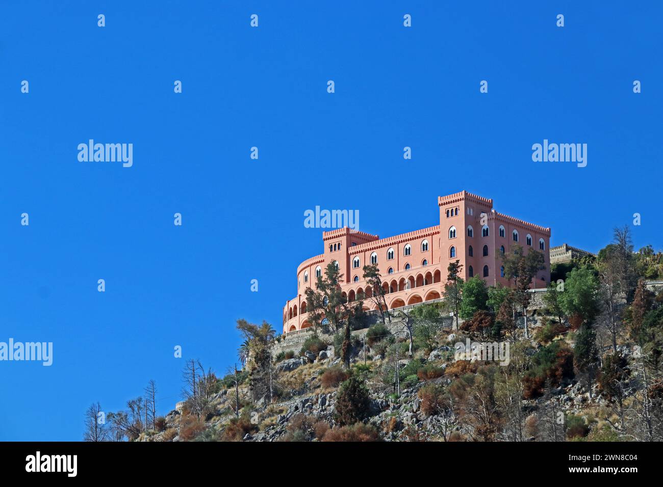 Schloss Utvegio auf dem Gipfel des Monte Pellegrino, Palermo, Sizilien Stockfoto