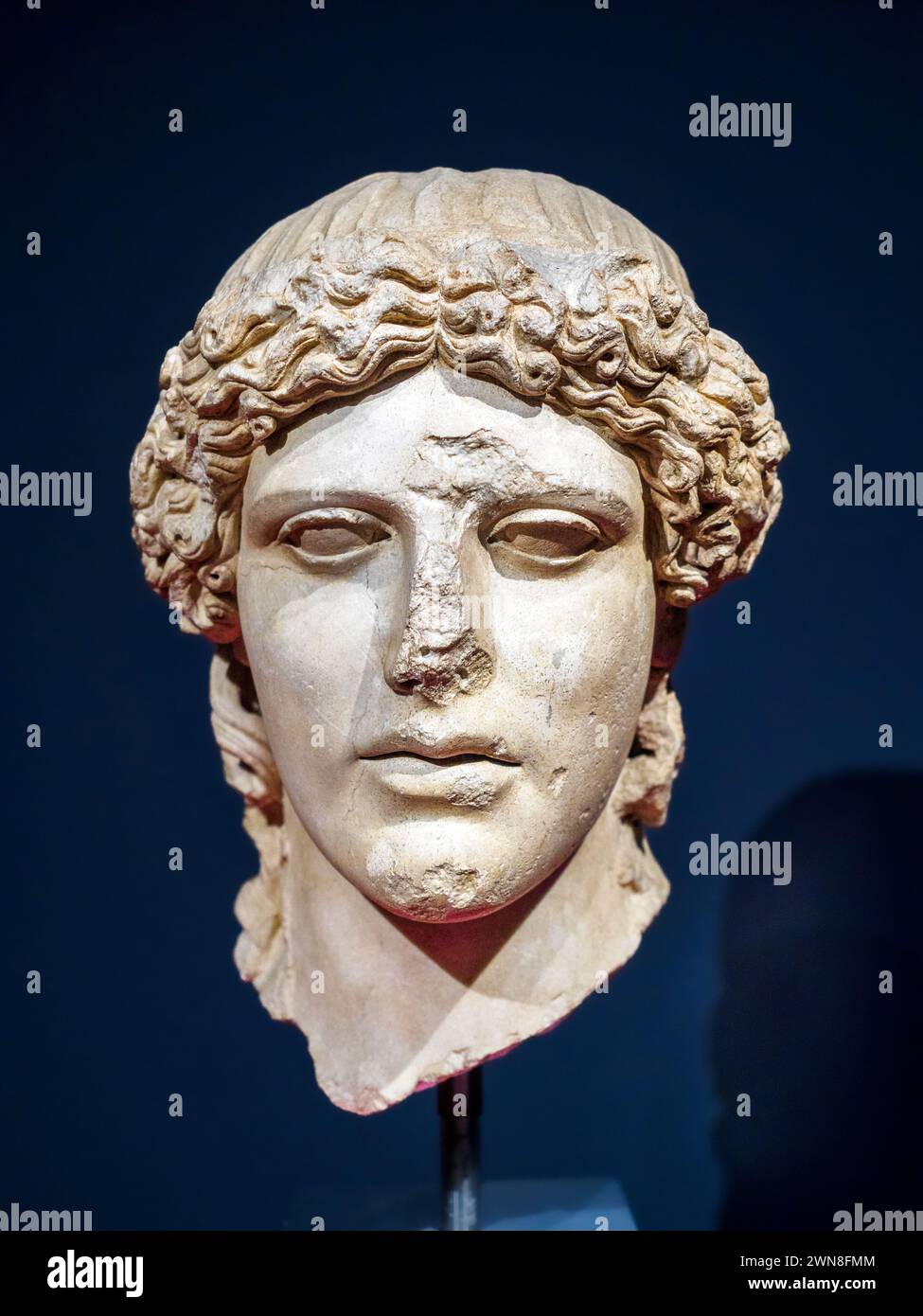 Kopf des Apollo, Typ Kassel - aus der Medici-Sammlung - Marmor, 120-140 n. Chr Stockfoto