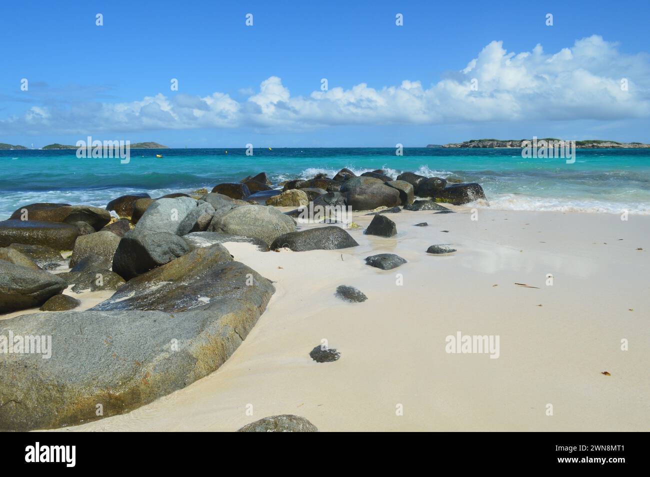 Erkunden Sie St. Martin, karibik. Paradiesischer Strand Stockfoto