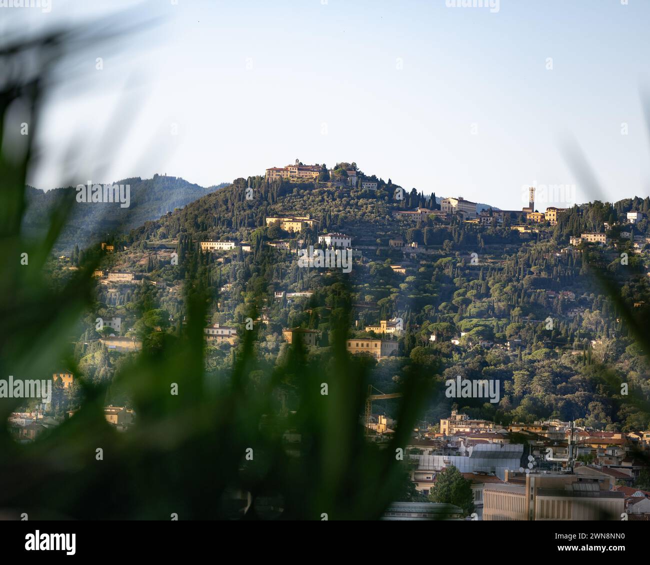 Blick auf die toskanische Landschaft vom Piazzale Michelangelo Stockfoto