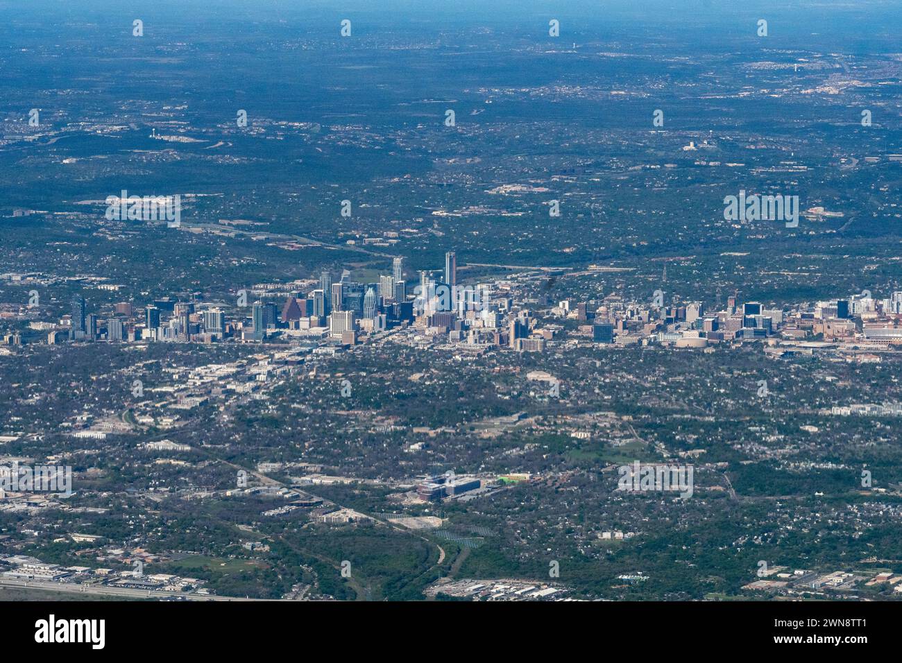 Austin Texas aus der Vogelperspektive Stockfoto