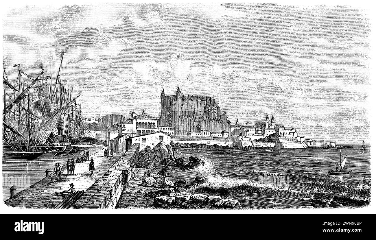 Palma on Mallorca, ( Enzyklopädie, 1893), Palma auf Mallorca, Palma à Majorque Stockfoto
