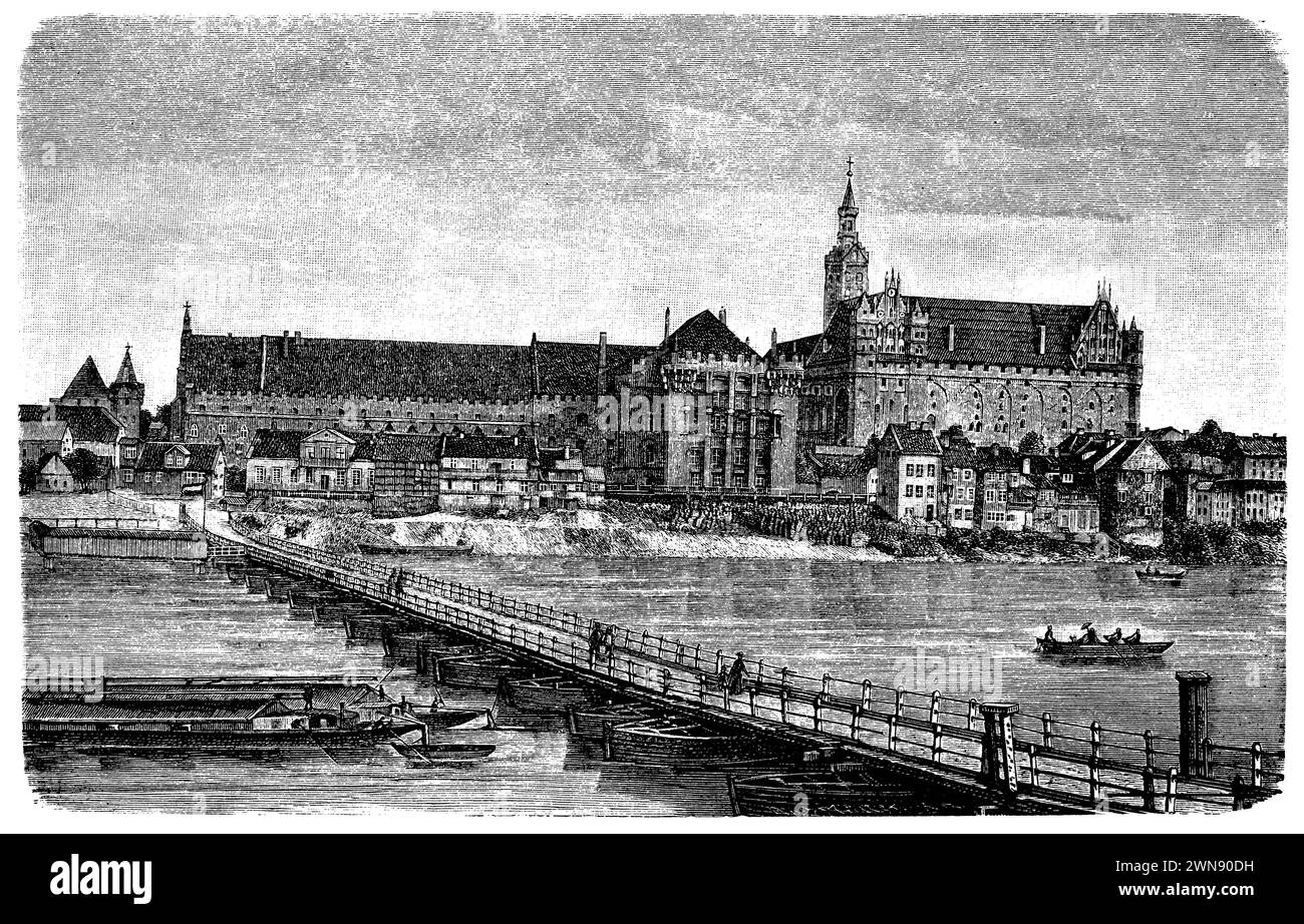 Marienburg, (Enzyklopädie, 1893), Marienburg, Château de Marienburg Stockfoto