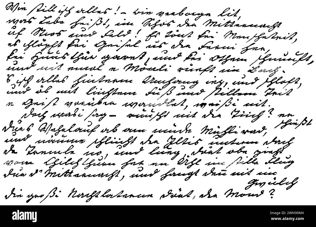 Johann Peter Hebel (1760–1826), deutscher Schriftsteller, Beginn von Hebels allemannischem Gedicht „der Nachtwächter“. Nach der Originalschrift aus einem Brief vom 2. Februar 1808 (K.B. A.), (Literaturhistorisches Buch, 1910), Johann Peter Hebel (1760–1826), deutscher Schriftsteller, Anfang von Hebels allemannischem GEDICHT 'der Nachtwächter'. Nach der Originalniederschrift aus einem Brief vom 2. Februar 1808 (K. B. A.), Johann Peter Hebel (1760-1826), écrivain allemand, début du poème allemand de Hebel "der Nachtwächter". D'après la Transcription original d'une lettre du 2 février 1808 (K. Stockfoto