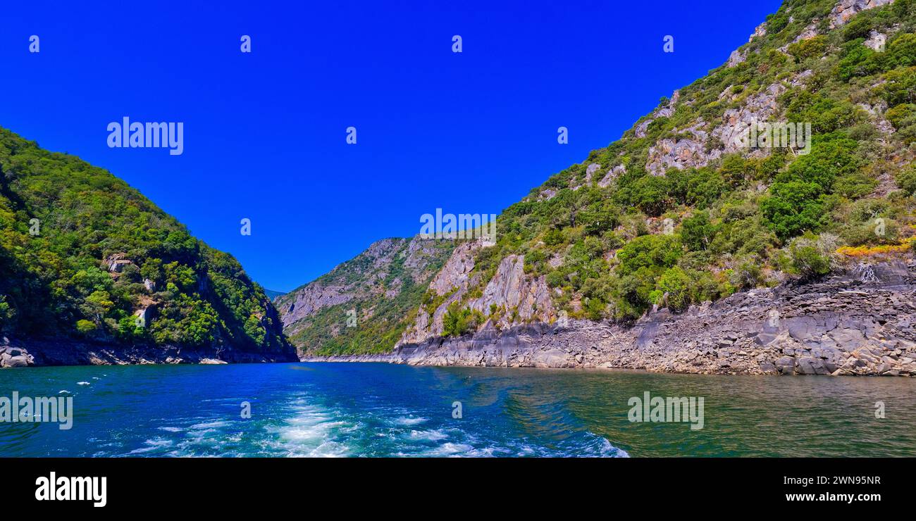 Sil River Canyon, Ribera Sacra, Orense, Galicien, Spanien, Europa Stockfoto