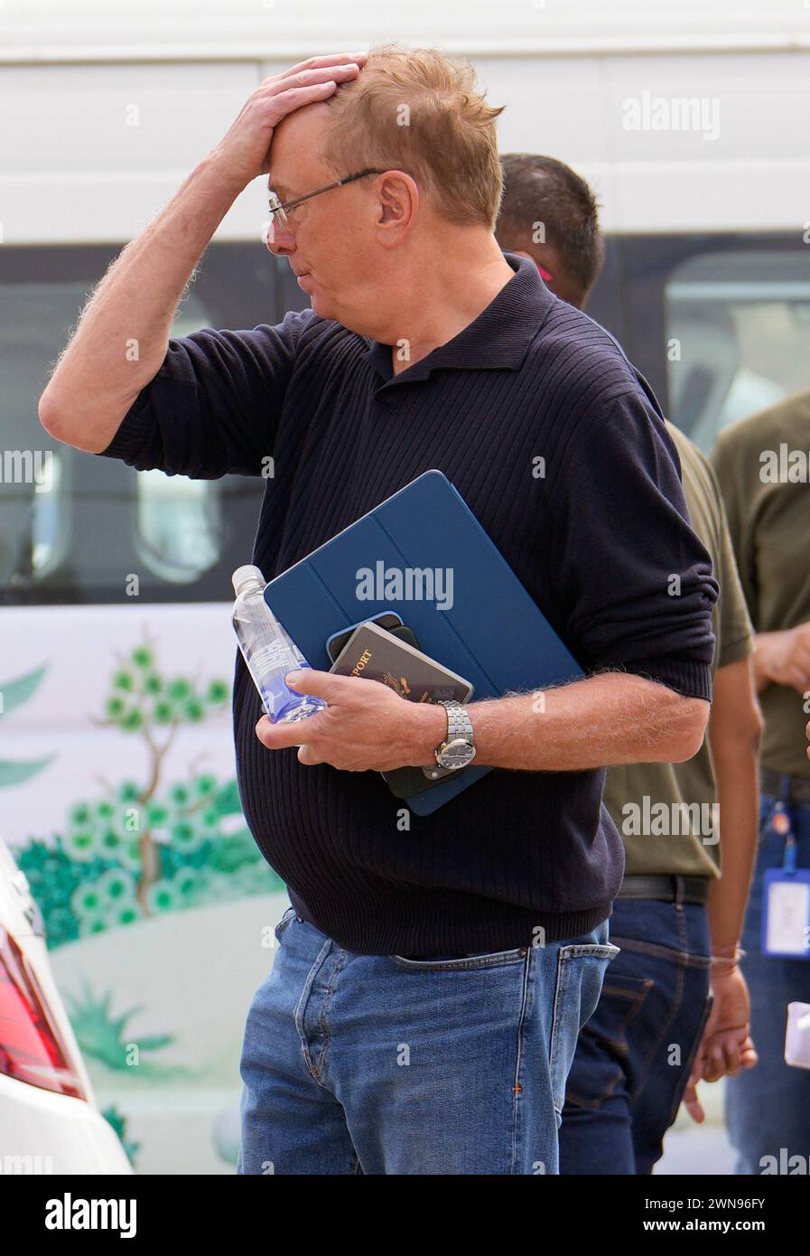 Larry Fink, Chairman And CEO Of BlackRock, Arrives To Attend A Pre