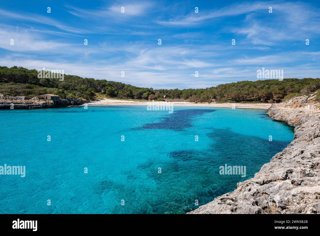 S'Amarador, Naturpark Mondragó, Gemeindegebiet Santanyí, Mallorca, Balearen, Spanien Stockfoto