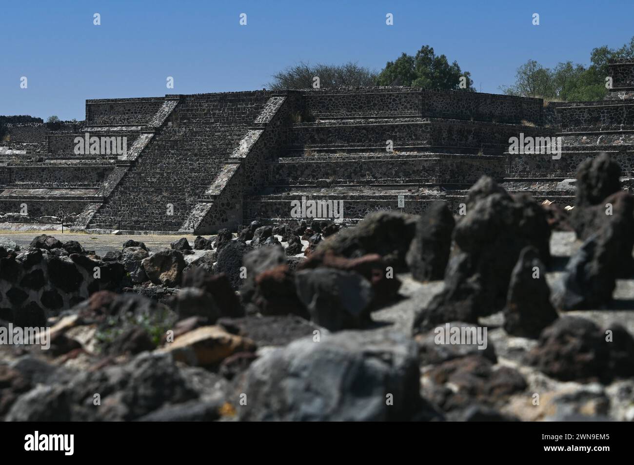 Pyramiden von Teotihuacan im zentralen Hochland Mexikos Stockfoto