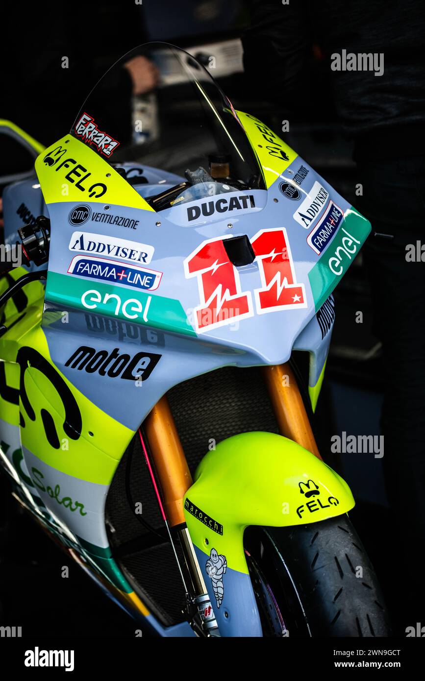 Matteo Ferrais Ducati V21L, Moto-e Test, Portimao, Portugal, februar 2024 Stockfoto